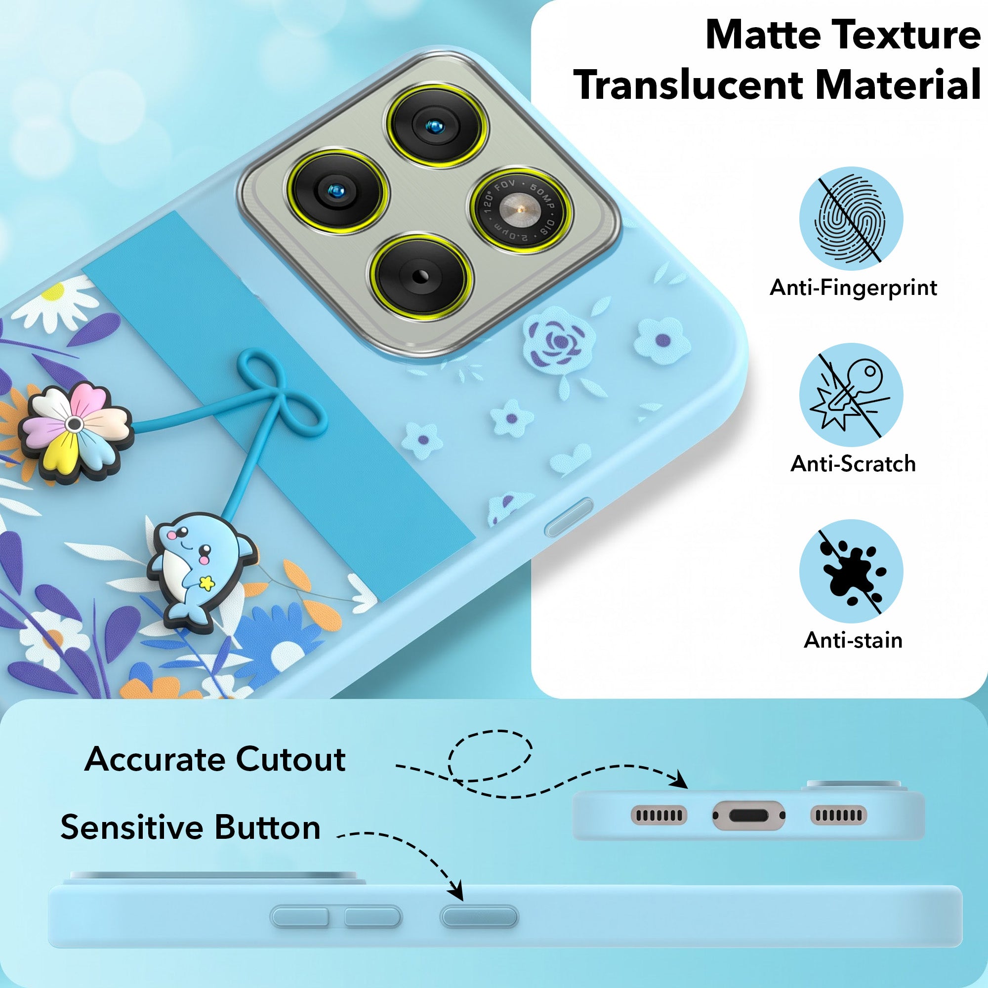 For Motorola Moto Edge 70 Back Cover Case (3D Cute Cartoons | Hard Back Side Soft | Matte Premium Finish | HD Printing)