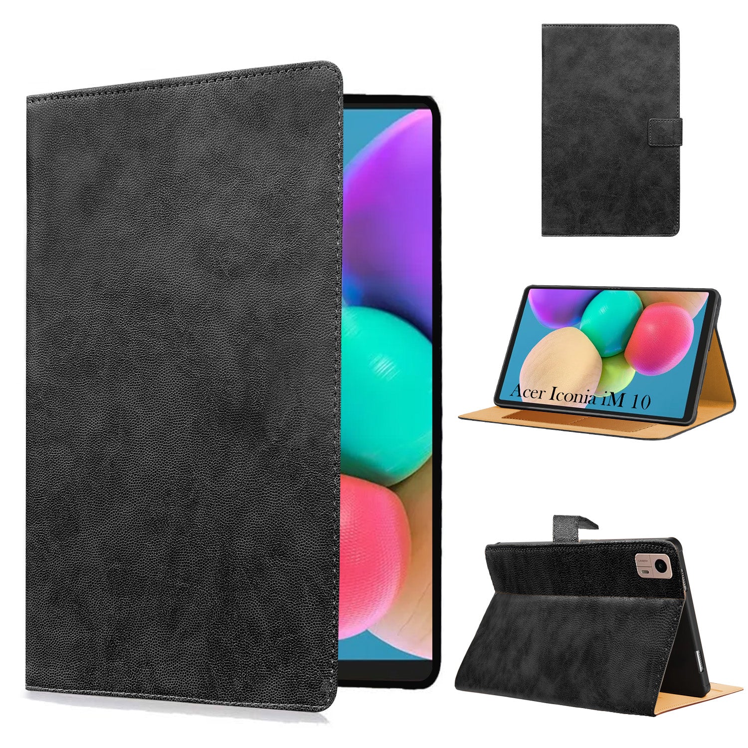 For Acer Iconia Tab iM10 10.36 Inch Flip Cover Folio Cover (PU Leather | Multi-Angle Smart Stand | Card Storage Slots | Silicone Back Pouch)