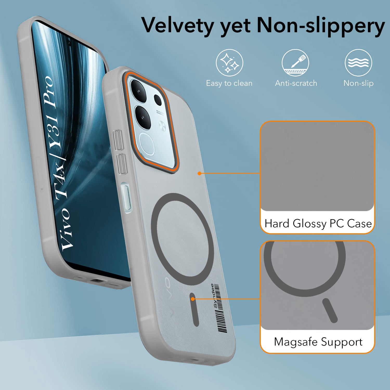 For Vivo T4x | Vivo Y31 Pro Back Cover Case (Soft Touch | Camera Bump Protection | MagSafe Compatible | Matte Finish)