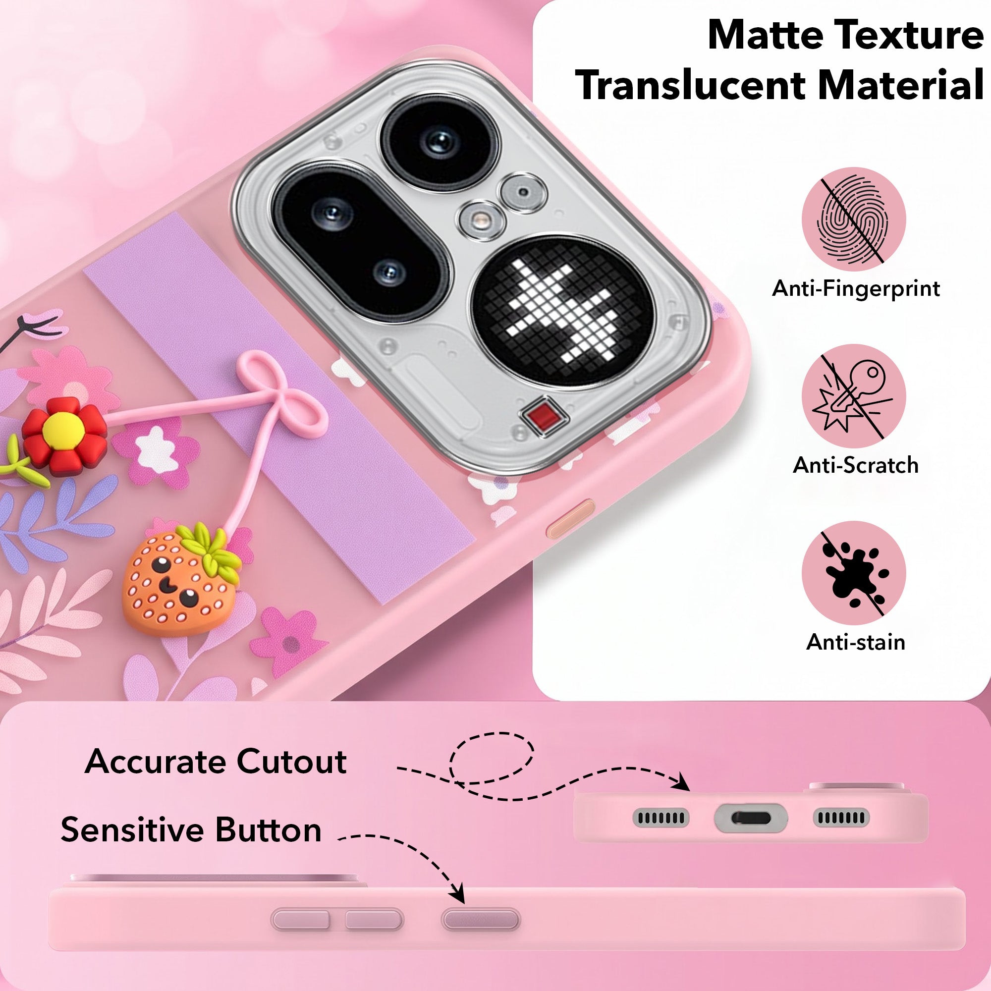 For Nothing Phone 4A Pro 5G Back Cover Case (3D Cute Cartoons | Hard Back Side Soft | Matte Premium Finish | HD Printing)