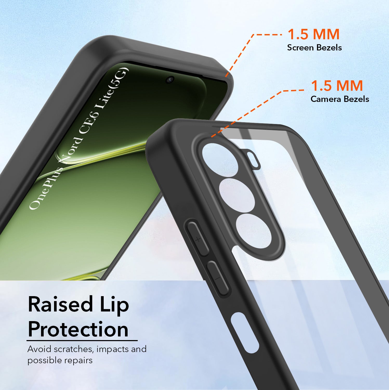 Fore OnePlus Nord CE 6 Lite Combo (Textured Grip Design | Micro-Fiber Cloth Inside | Oleophobic Coating Screen Glass)