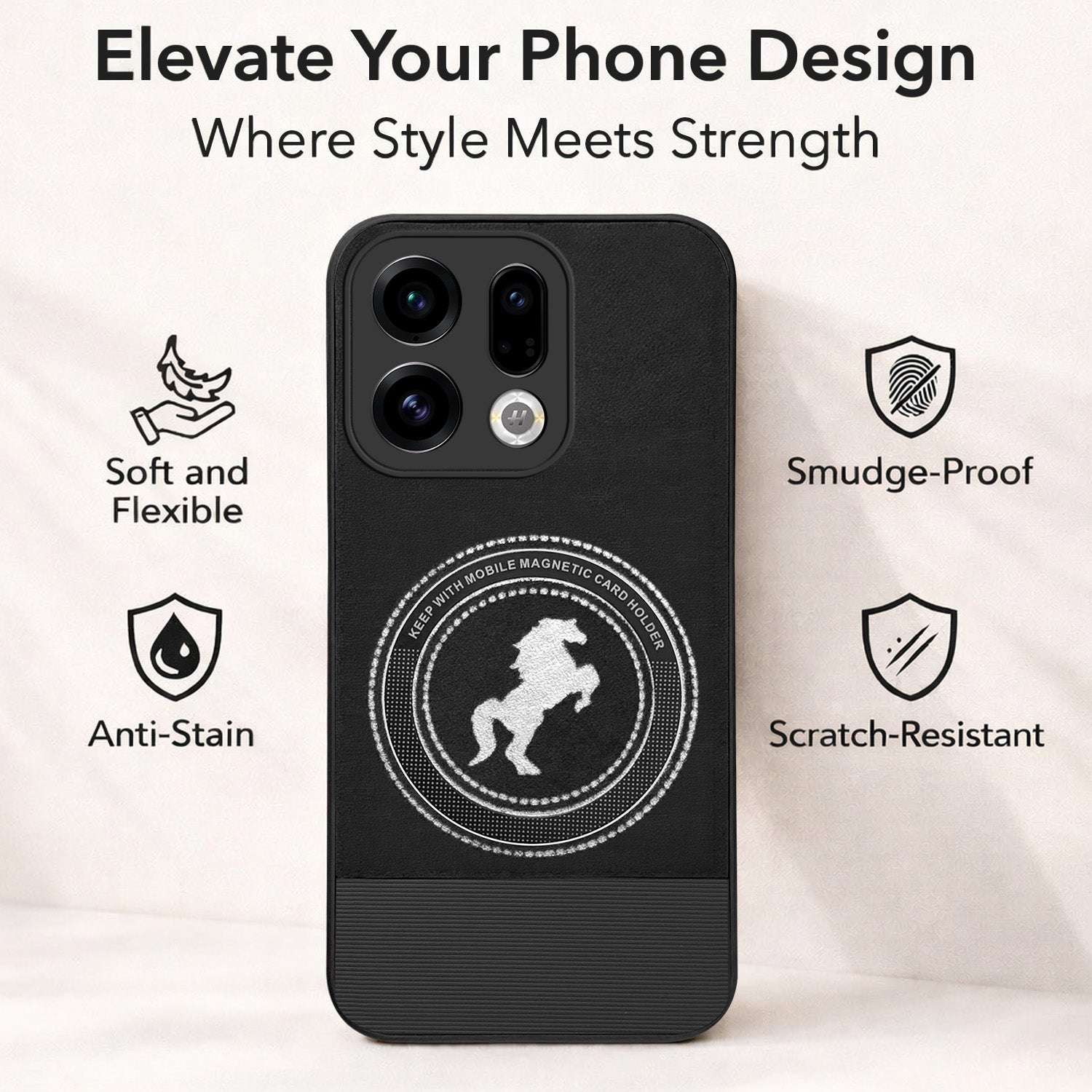 For Oppo Find X9 | Oppo Find X9s Back Cover Case PU Leather Finish (Professional Minimalist Texture | MagSafe Compatile | Camera Protection | Sleek Sober Formal)