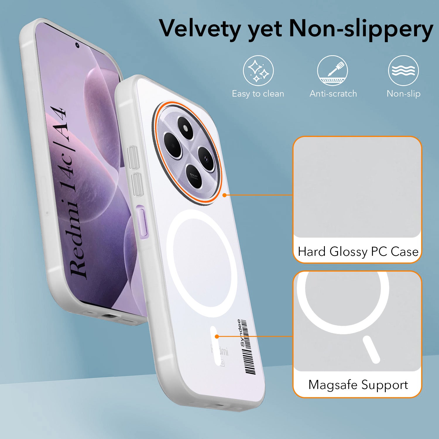 For Redmi A4 5G | Xiaomi Redmi 14C Back Cover Case (Soft Touch | Camera Bump Protection | MagSafe Compatible | Matte Finish)