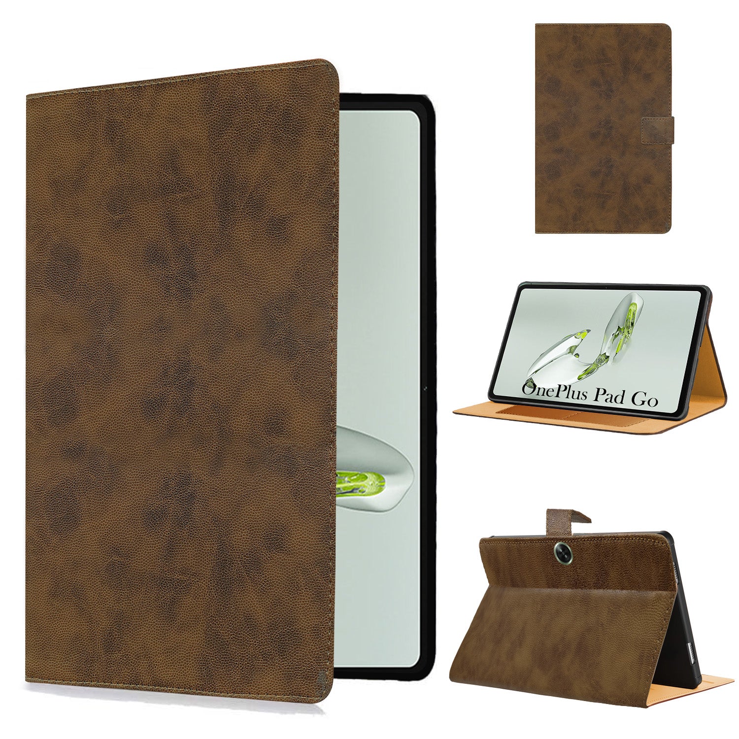 For OnePlus Pad Go 11.35 Inch Flip Cover Folio Cover (PU Leather | Multi-Angle Smart Stand | Card Storage Slots | Silicone Back Pouch)