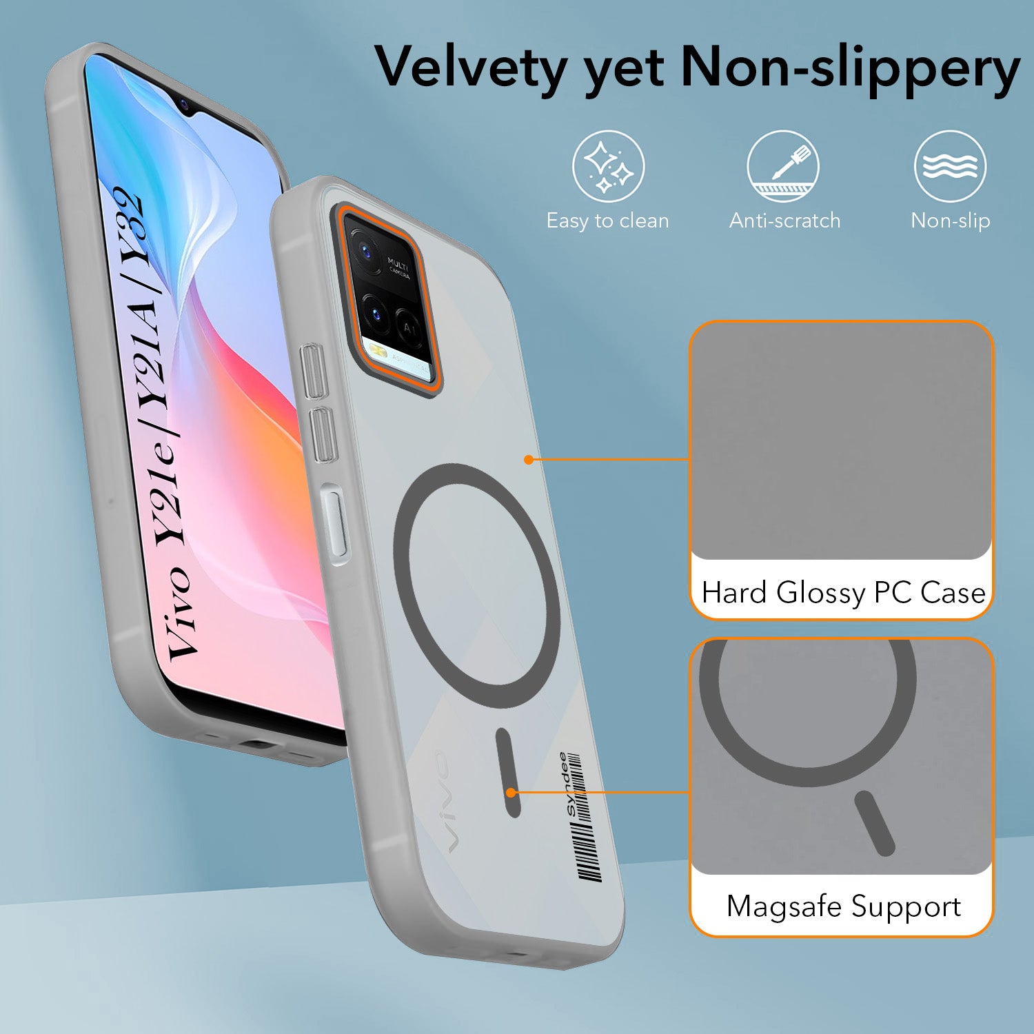 For Vivo Y21e | Vivo Y21A | Vivo Y32 Back Cover Case (Soft Touch | Camera Bump Protection | MagSafe Compatible | Matte Finish)