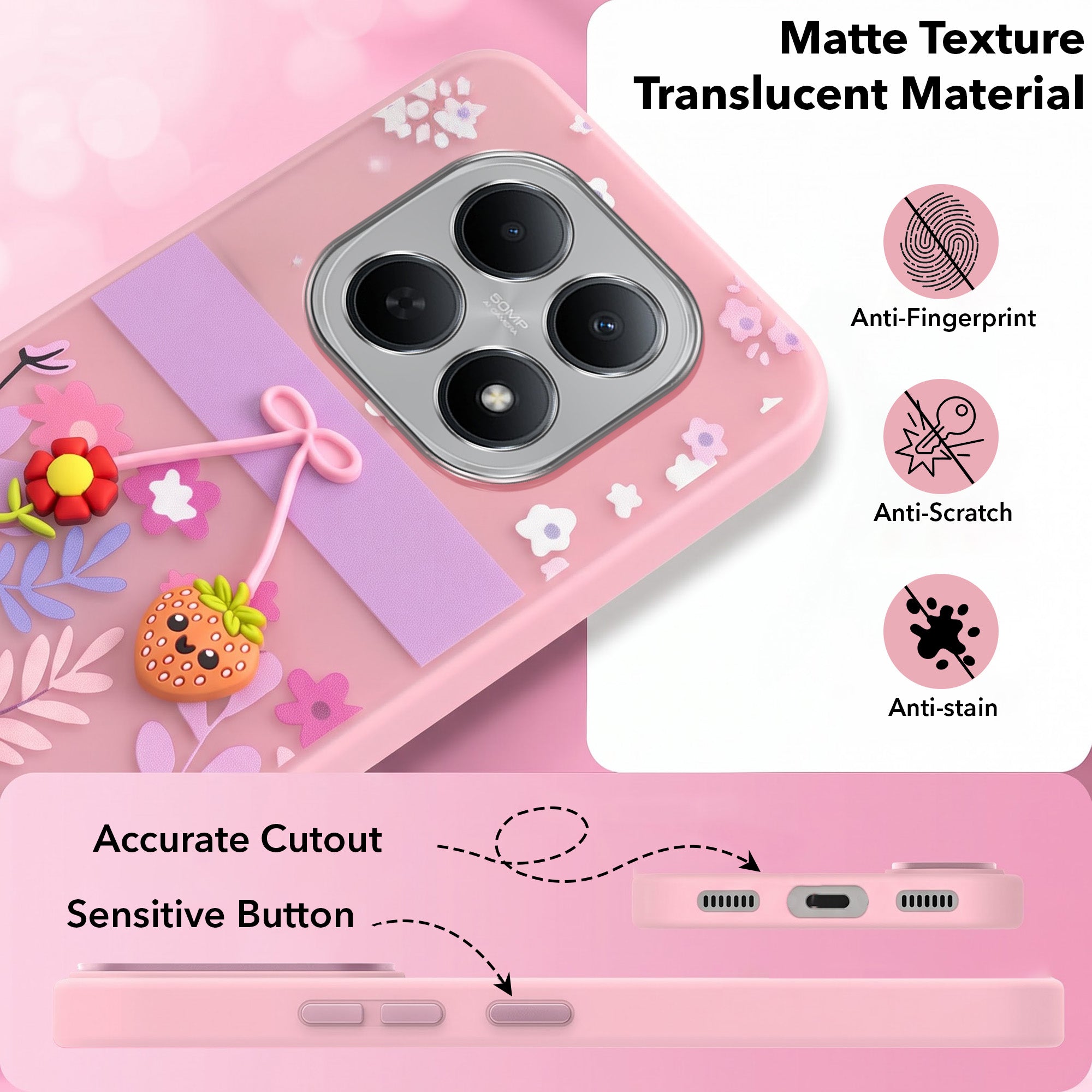 For Poco M8 5G Back Cover Case (3D Cute Cartoons | Hard Back Side Soft | Matte Premium Finish | HD Printing)