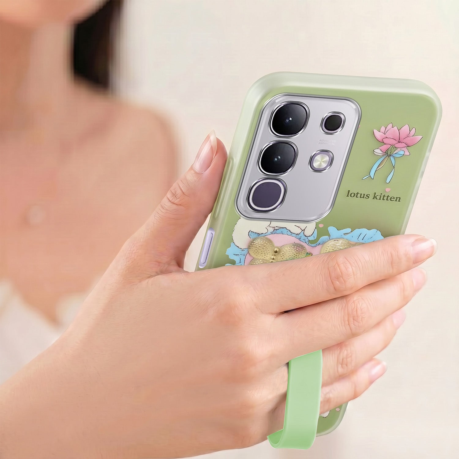 For Vivo T4x | Vivo Y31 Pro Back Cover Case (3D Cute Heart Strap Holder | Camera Protection | Designer Girls Print)