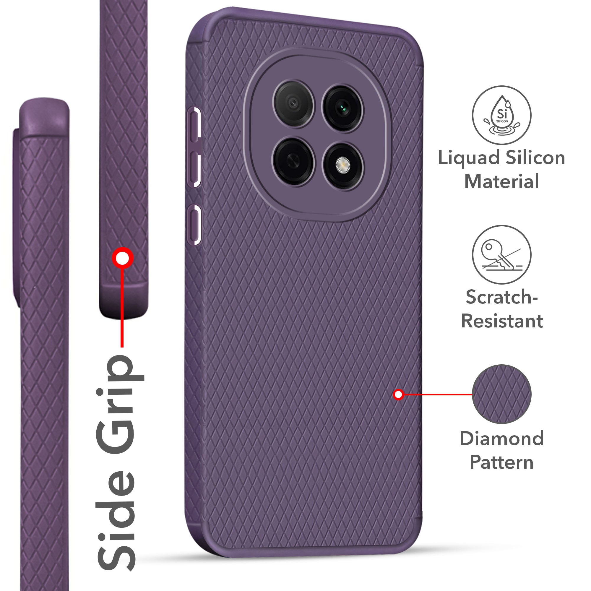For Oppo F29 Pro Back Cover Case (Liquid Silicone | Side Grip | Camera Protection)