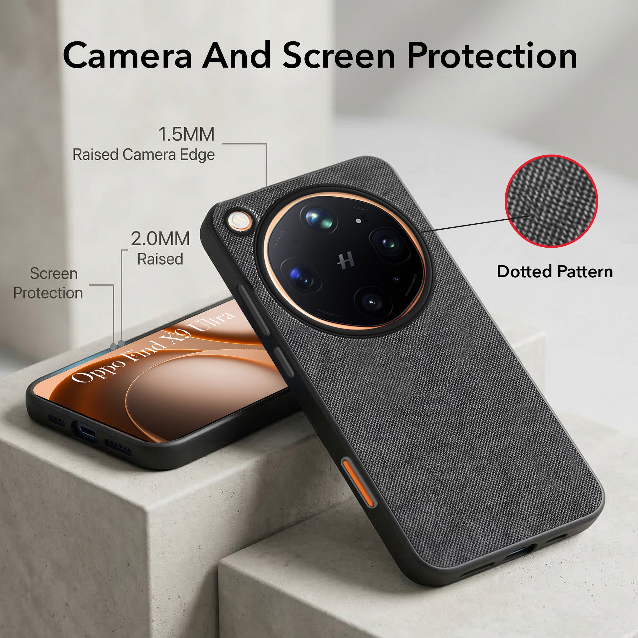For Oppo Find X9 Ultra Combo (Textured Grip Design | Micro-Fiber Cloth Inside | Oleophobic Coating Screen Glass)