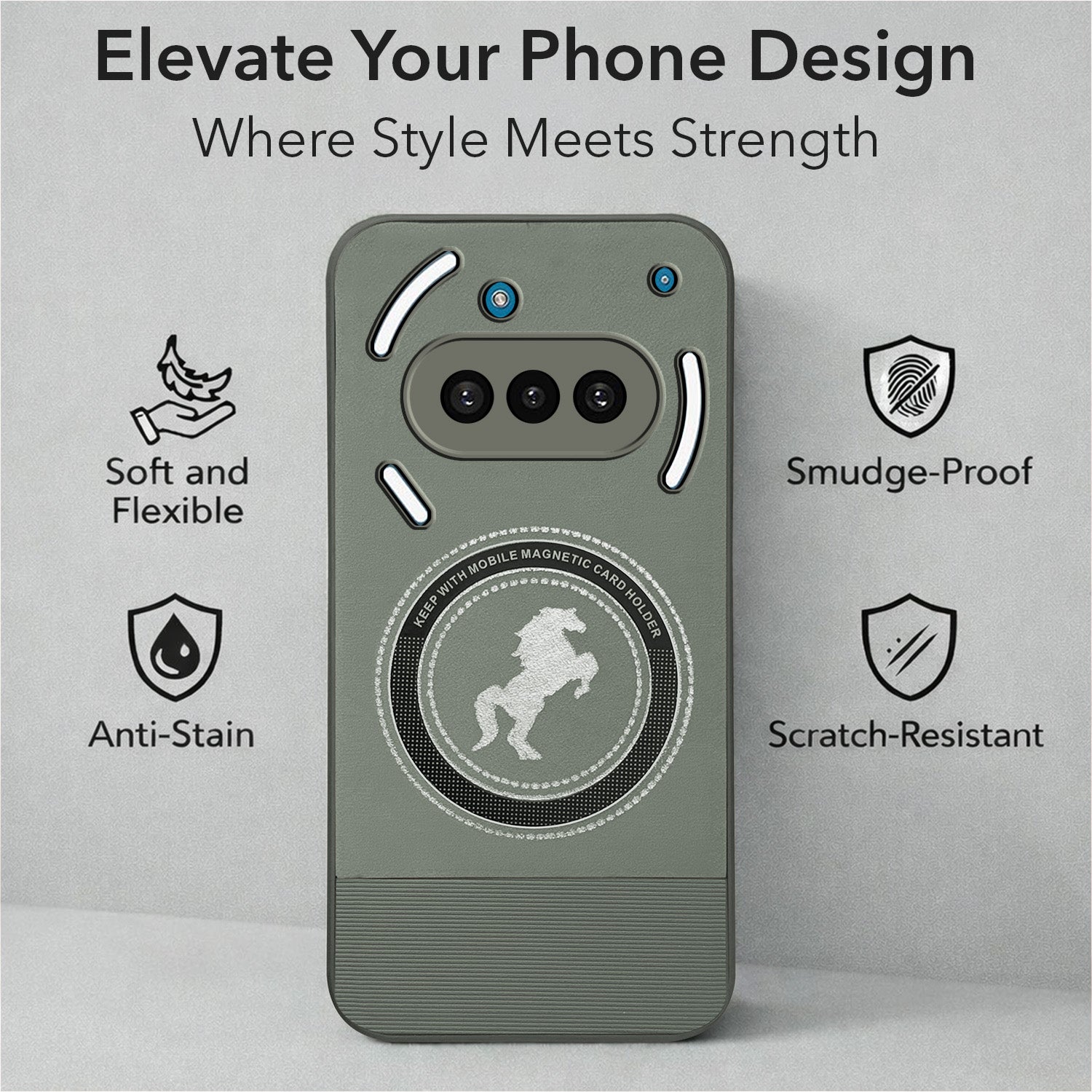 For Nothing Phone 3A 5G Back Cover Case PU Leather Finish (Professional Minimalist Texture | MagSafe Compatile | Camera Protection | Sleek Sober Formal)