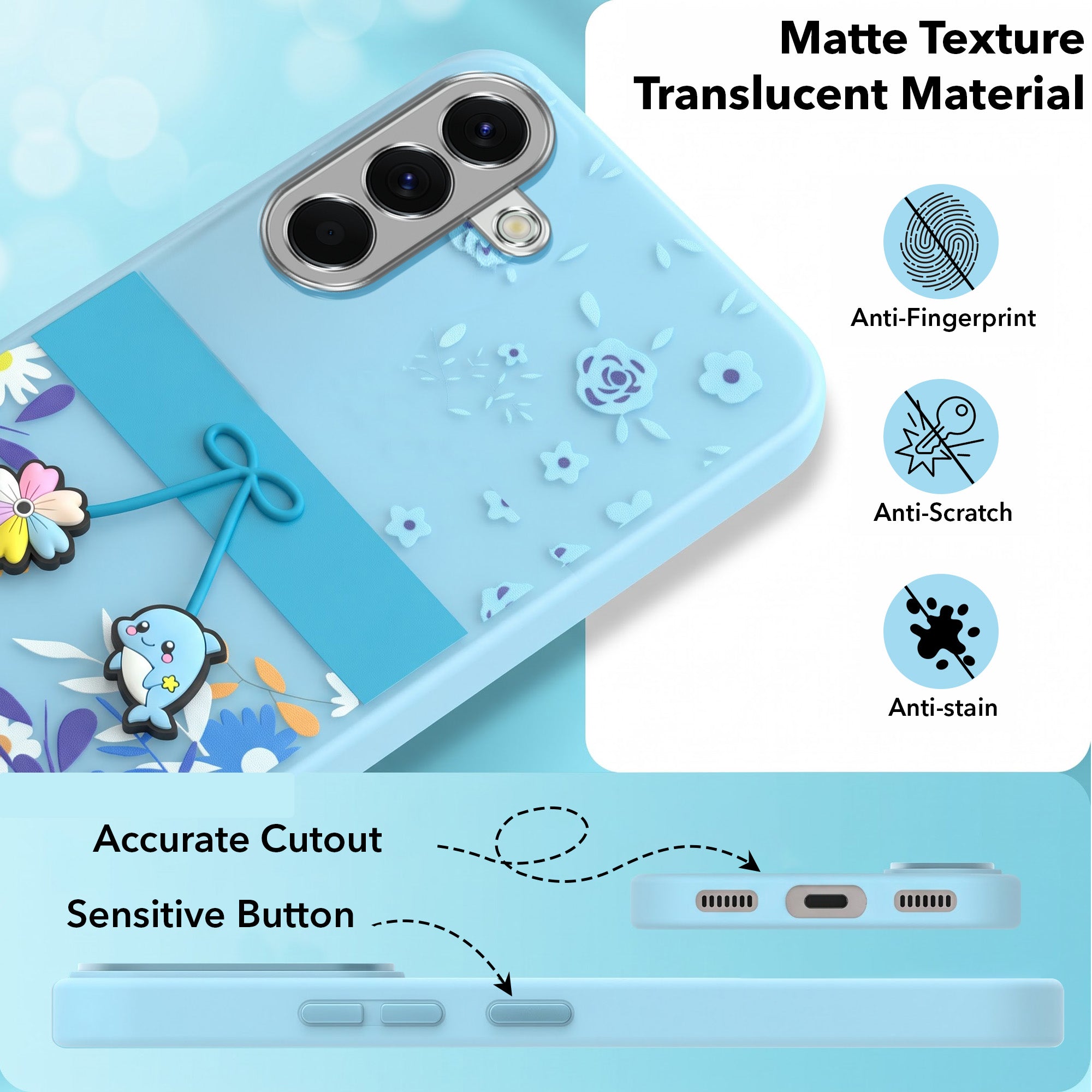 For Samsung Galaxy A56 Back Cover Case (3D Cute Cartoons | Hard Back Side Soft | Matte Premium Finish | HD Printing)