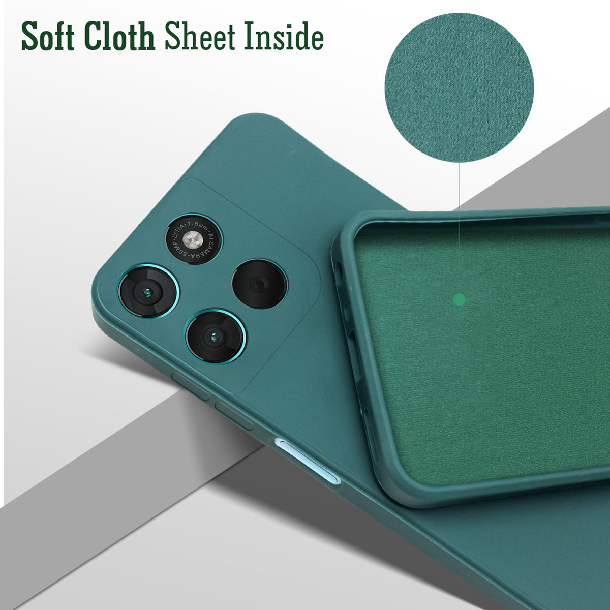 For Motorola G77 Power Back Cover Case (Matte Finish Silicone with Inside Fiber cloth)