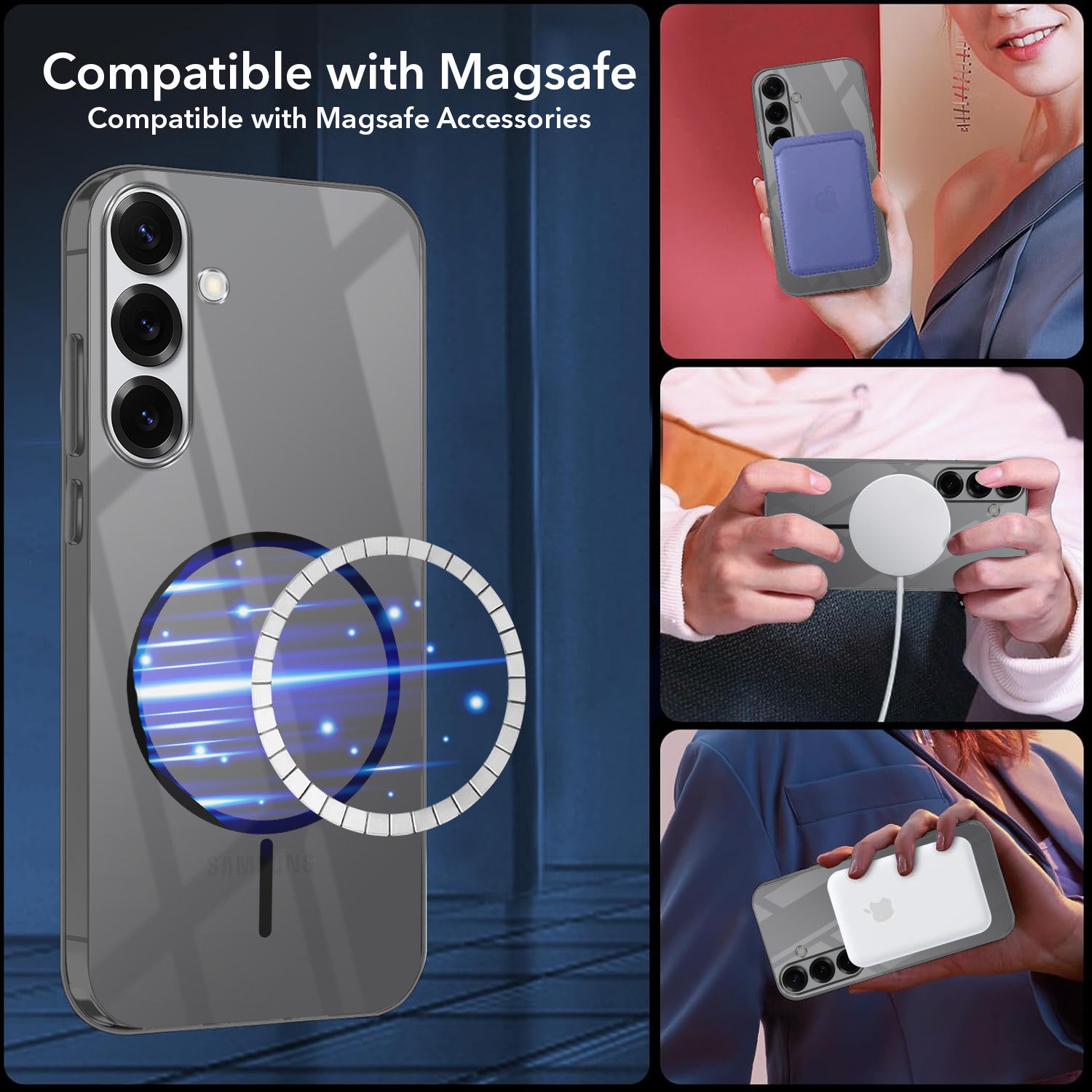 For Samsung Galaxy S25 Plus Back Cover Case Crystal Anti Yellow(MagSafe Wireless Charging Support |Camera Protection Bump)