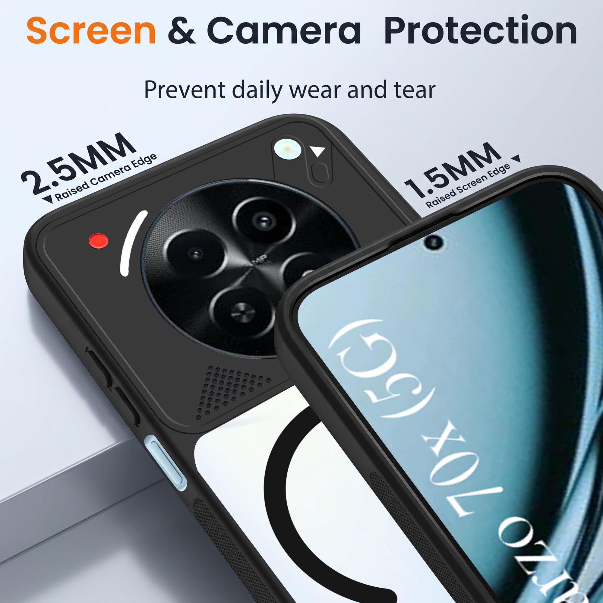 For Realme Narzo 70x 5G Back Cover Case Lifetime Anti-Yellow Clear (Camera Protection | Side Grip | Wireless MagSafe Compatible)