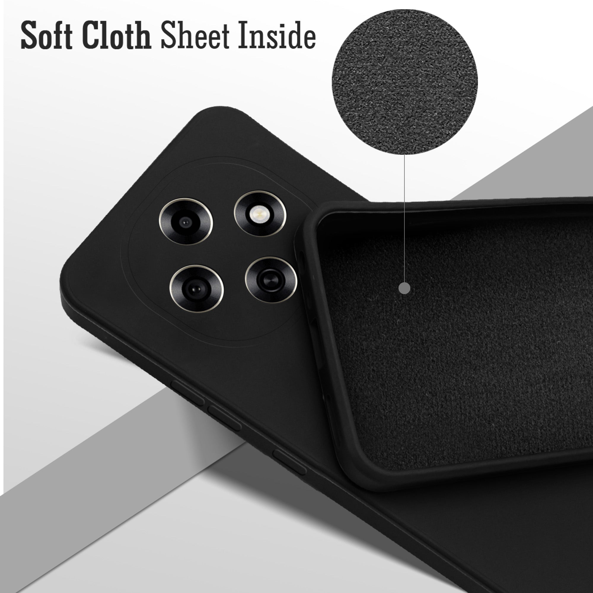 For Oppo F31 Pro Back Cover Case (Matte Finish Silicone with Inside Fiber Cloth)