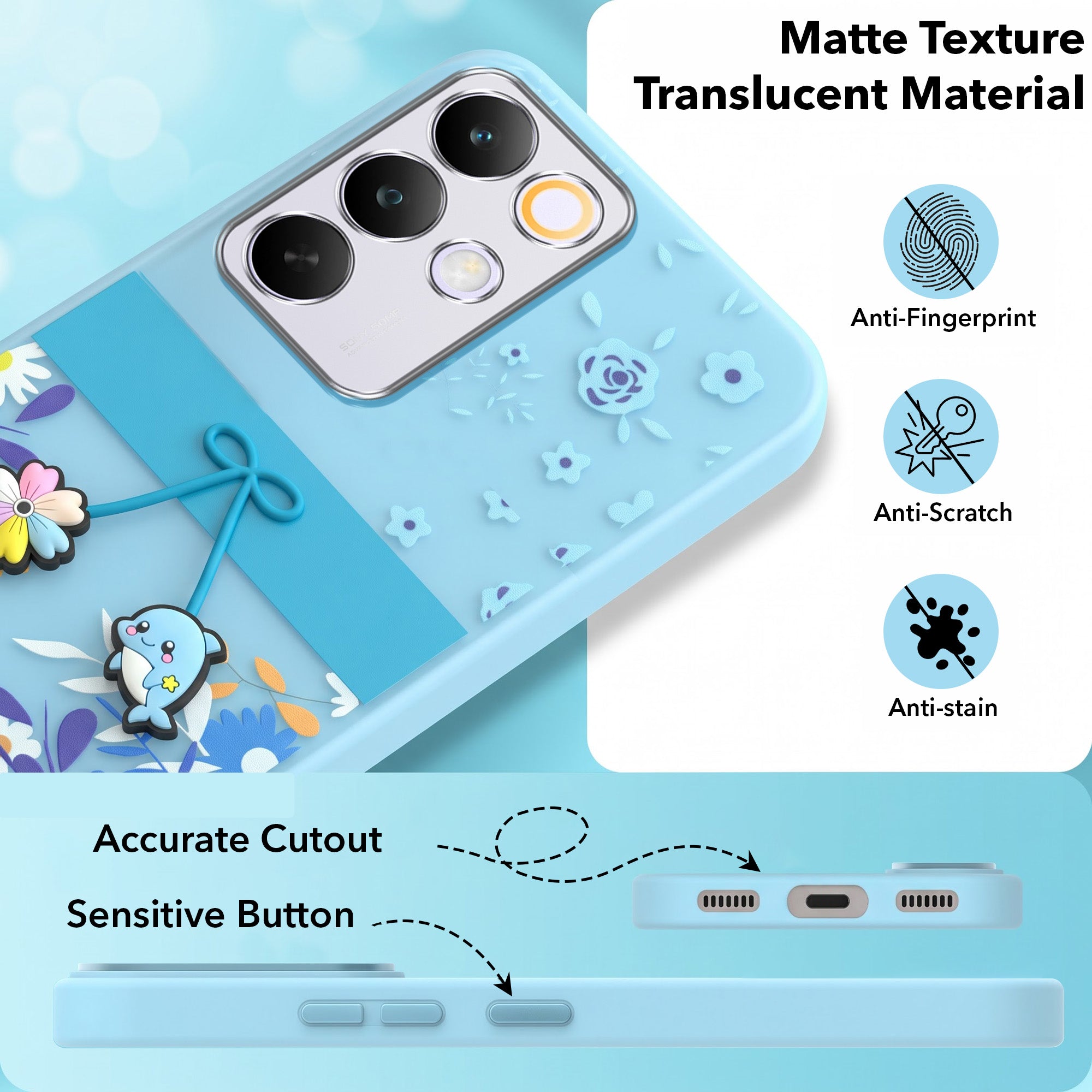 For Realme C85 5G | Realme Narzo 90x Back Cover Case (3D Cute Cartoons | Hard Back Side Soft | atte Premium Finish | HD Printing)