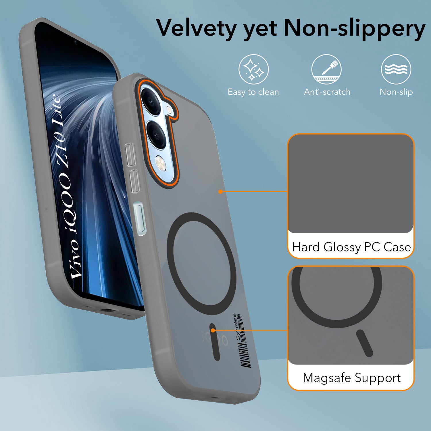 For Vivo iQOO Z10 Lite Back Cover Case (Soft Touch | Camera Bump Protection | MagSafe Compatible | Matte Finish)