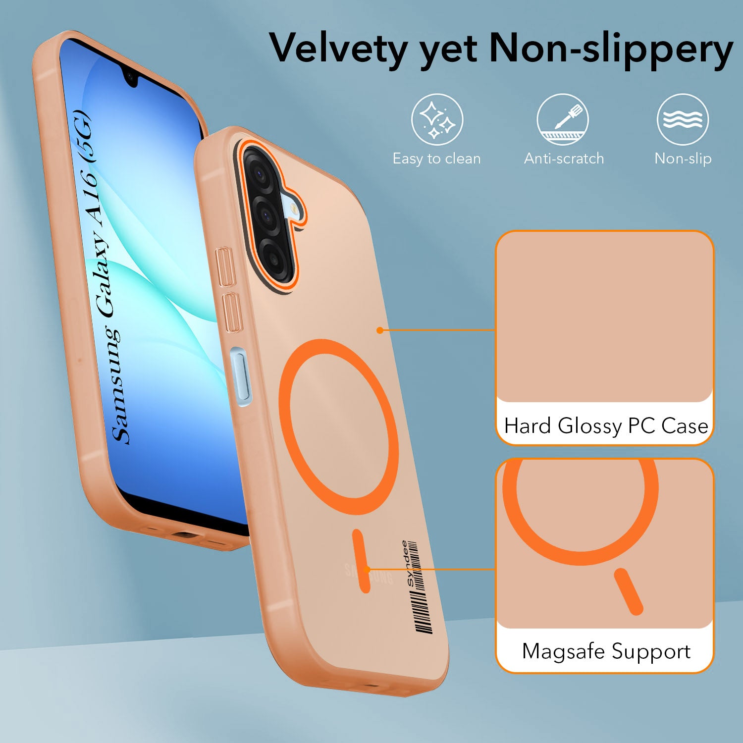 For Samsung Galaxy A16 5G Back Cover Case (Soft Touch | Camera Bump Protection | MagSafe Compatible | Matte Finish)