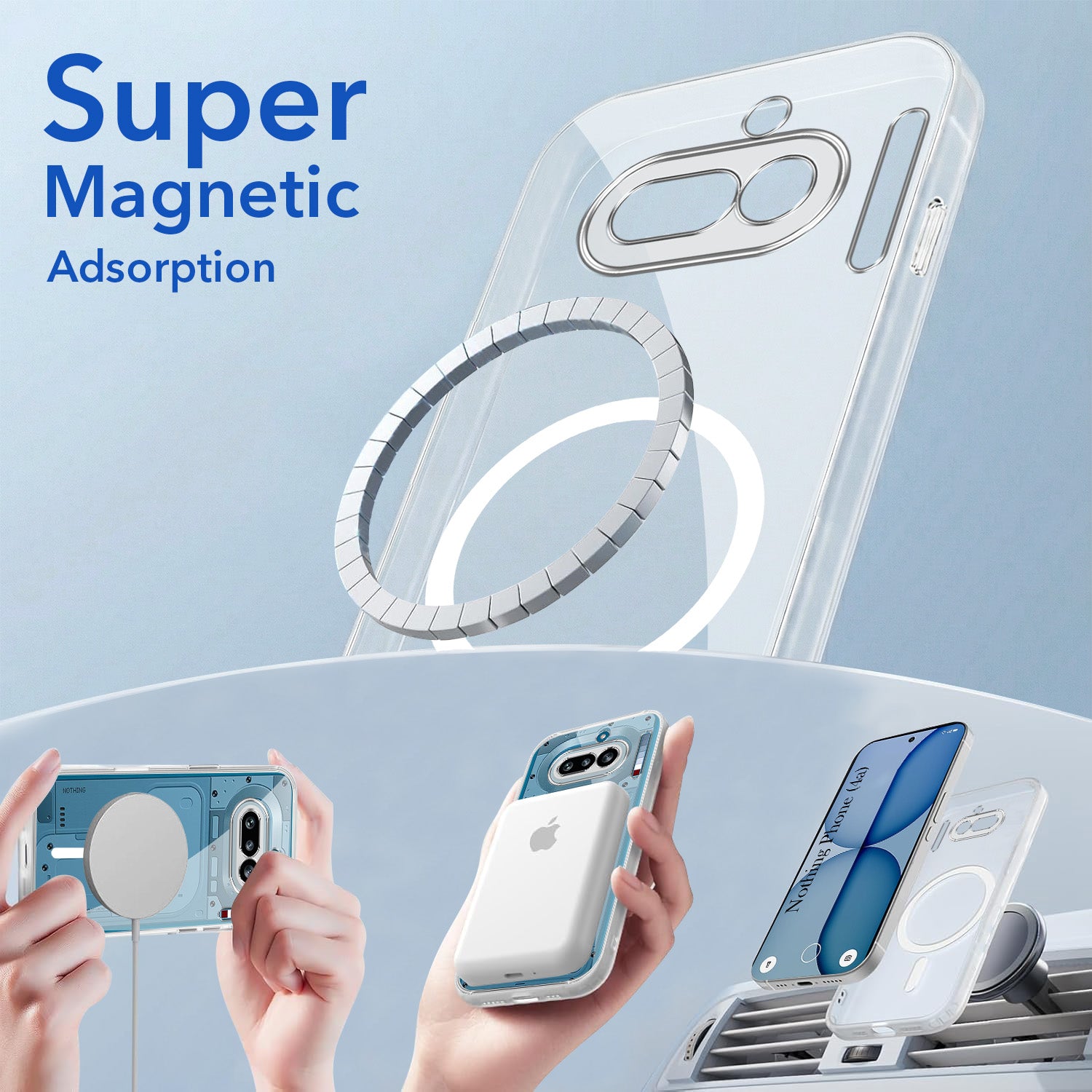 For Nothing Phone 4A 5G Back Cover Case Lifetime Anti-Yellow MagSafe Compatible Clear (Sleek Hard Crystal | Shockproof and Camera Protection)