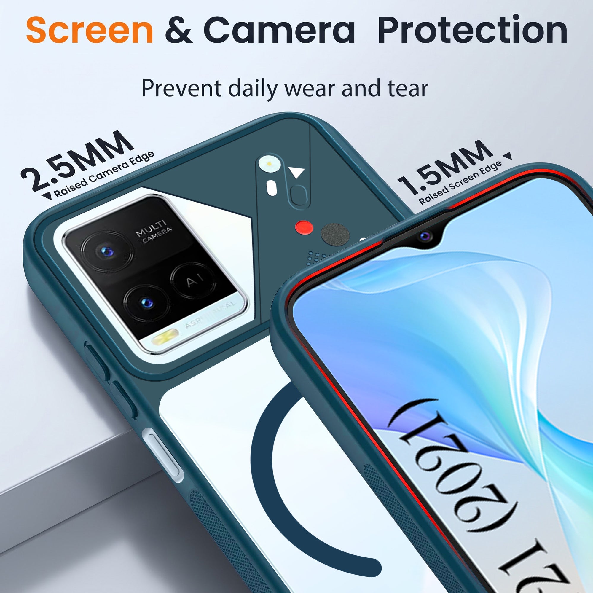 For Vivo Y21 2021 Back Cover Case Lifetime Anti-Yellow Clear (Camera Protection | Side Grip | Wireless MagSafe Compatible)