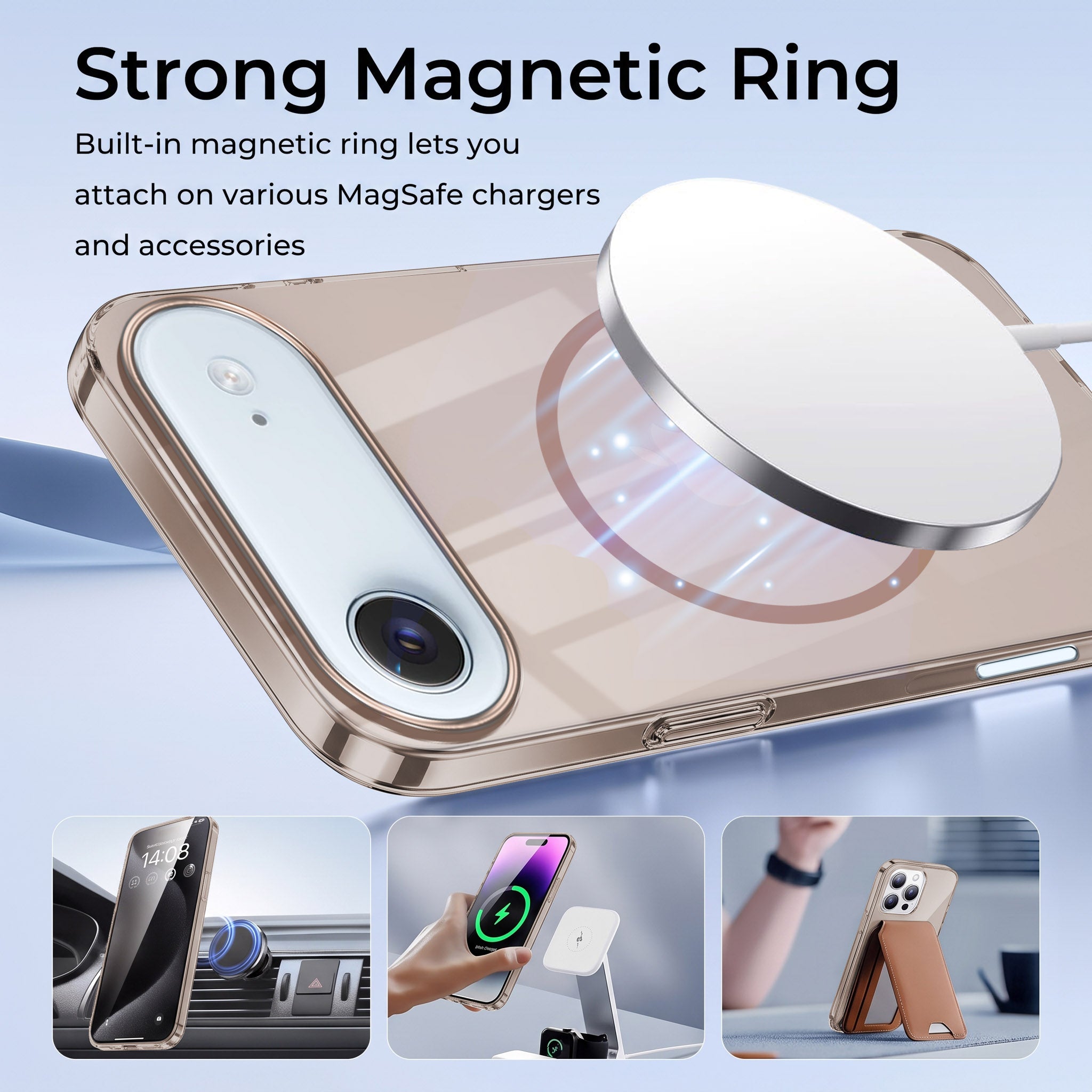 For Apple iPhone 17 Air Back Case Cover Crystal Anti Yellow (Unbreakable PC | MagSafe Wireless Charging Support |Camera Protection Bump)