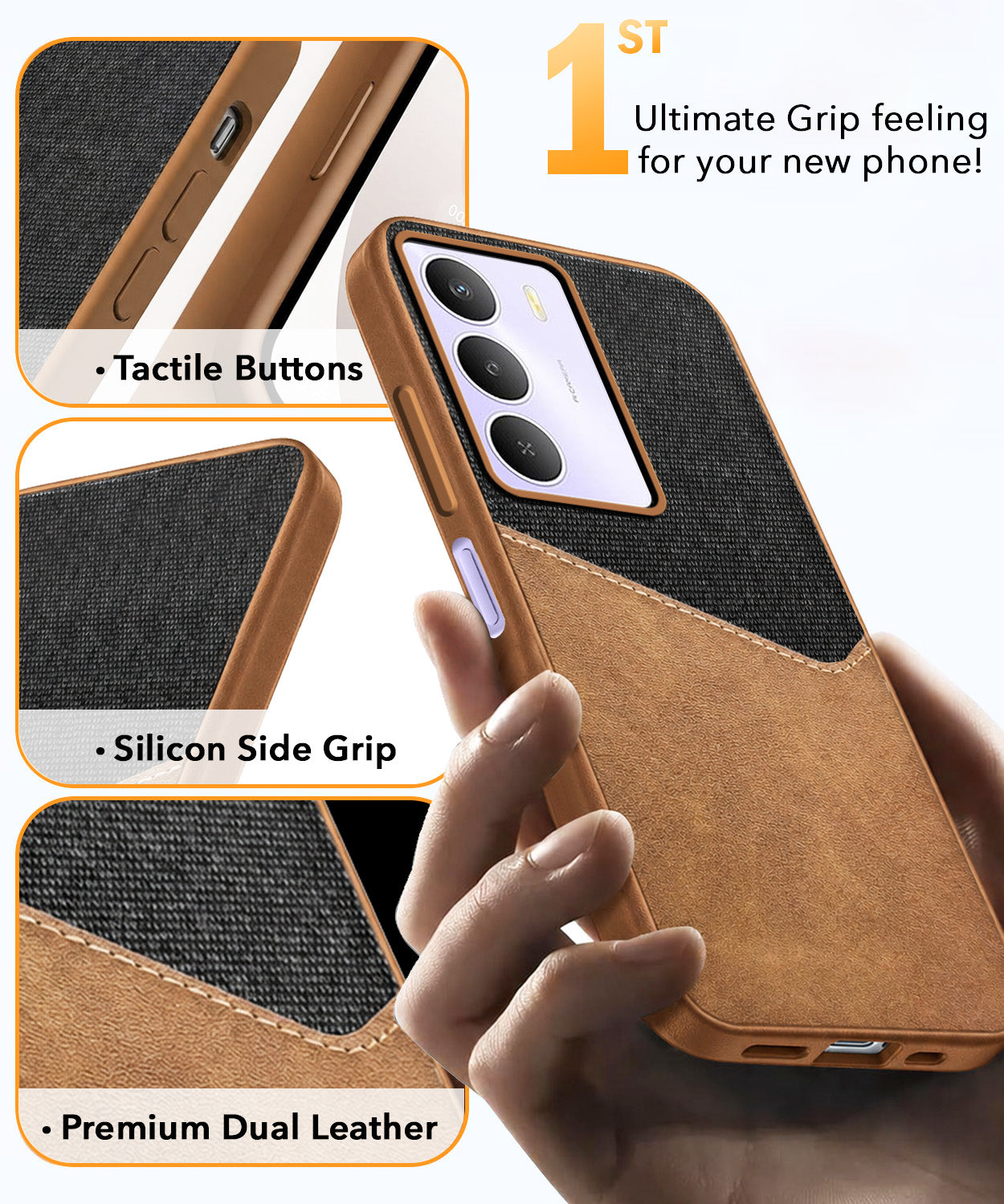 For Realme Narzo 80 Lite 5G Back Cover Case (Dual PU Leather Stitch | Professional Minimalist | Soft and Flexible)