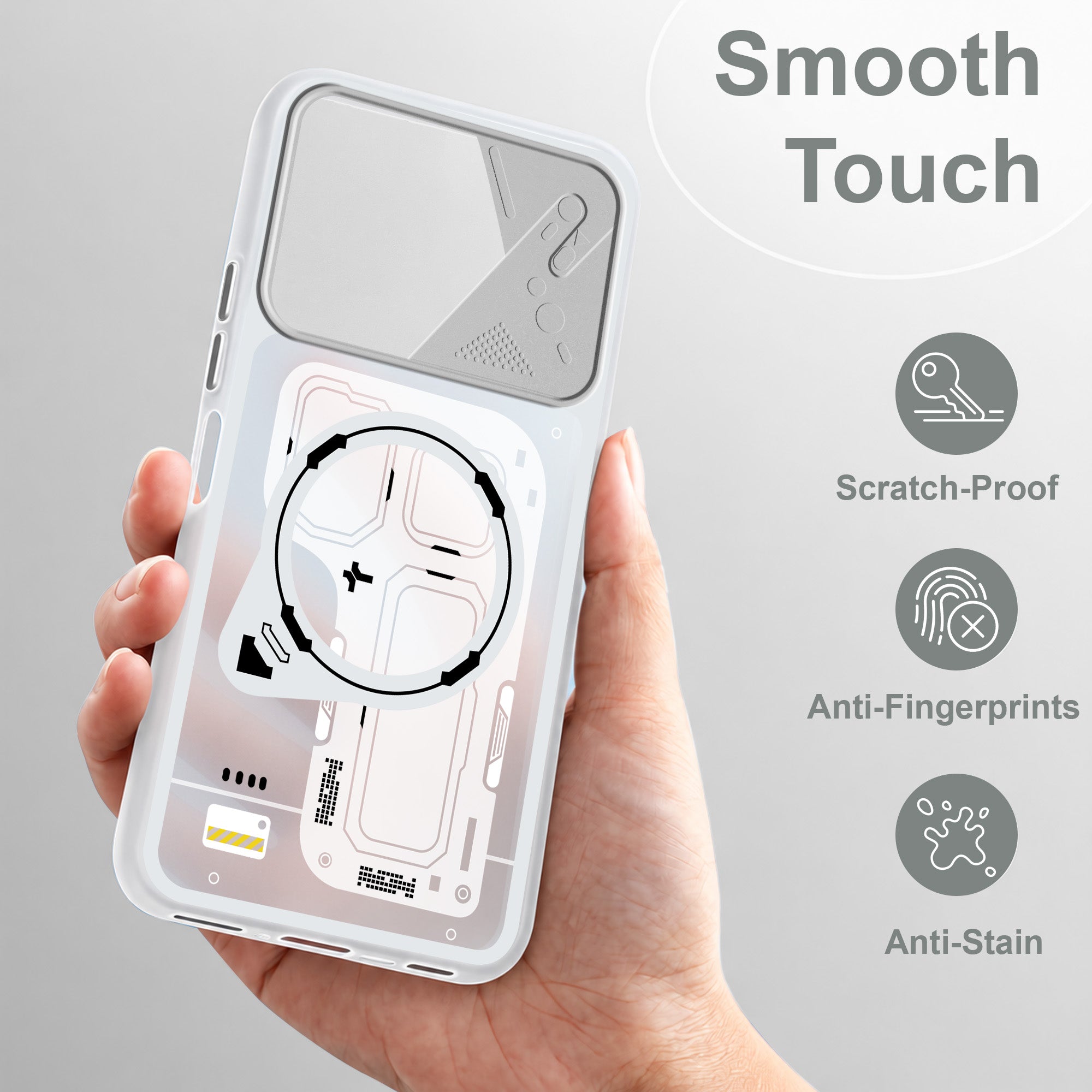 For Poco C81x Metallic Back Cover Case (Metallic Camera Protection & Buttons | Translucent Milky Shade | Hard Polycarbonate)