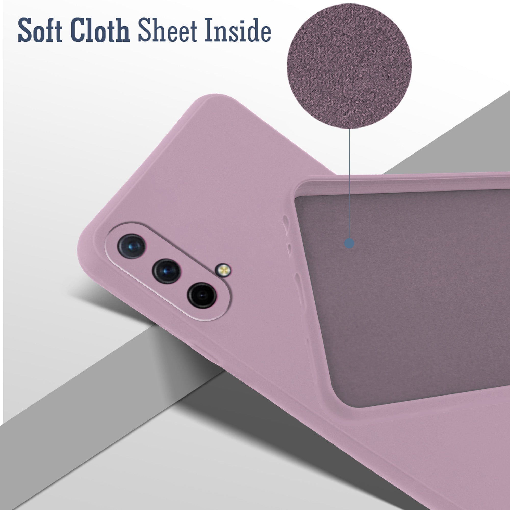 For OnePlus Nord CE 5G Back Cover Case (Matte Finish Silicone with Inside Fiber Cloth)