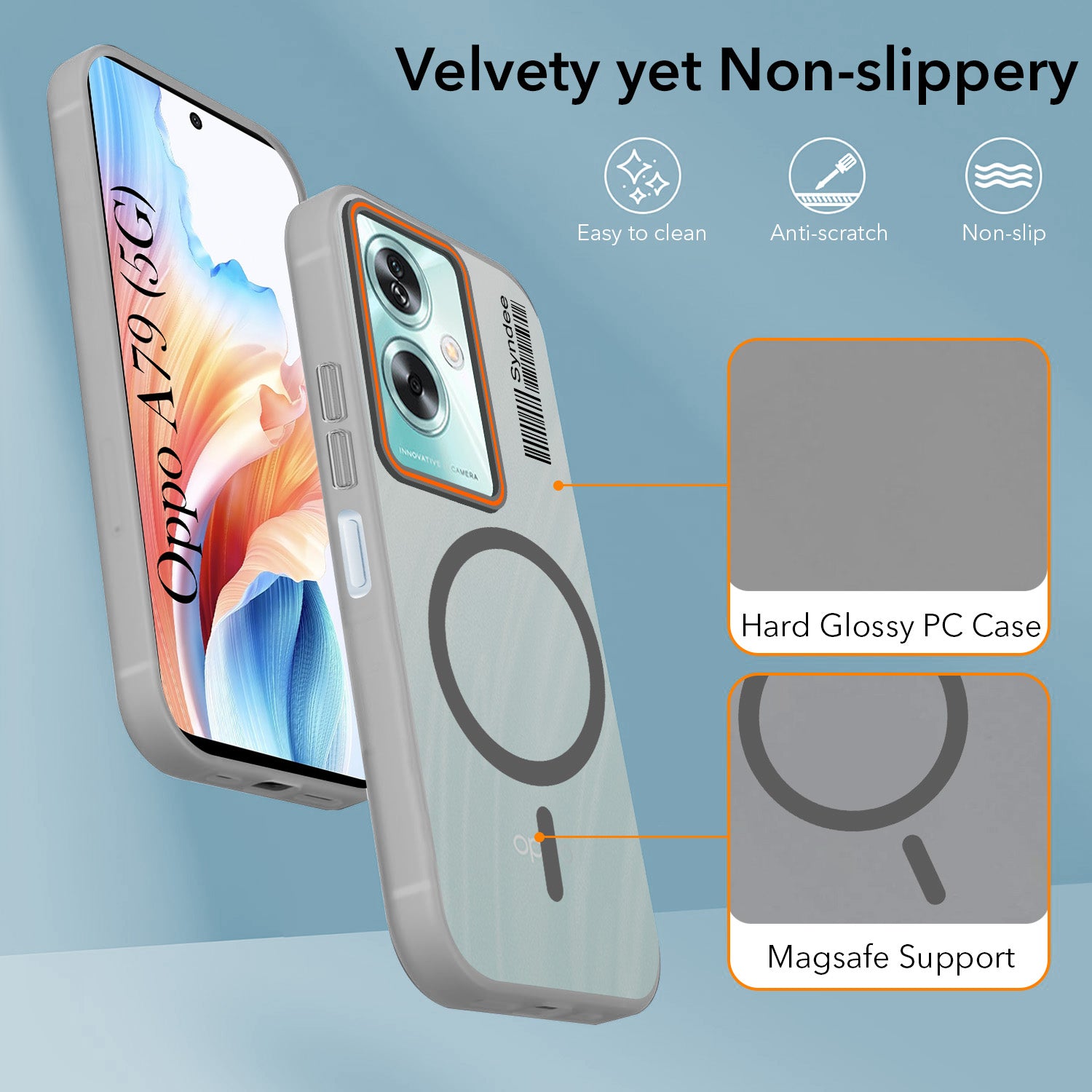 For Oppo A79 5G Back Cover Case (Soft Touch | Camera Bump Protection | MagSafe Compatible | Matte Finish)