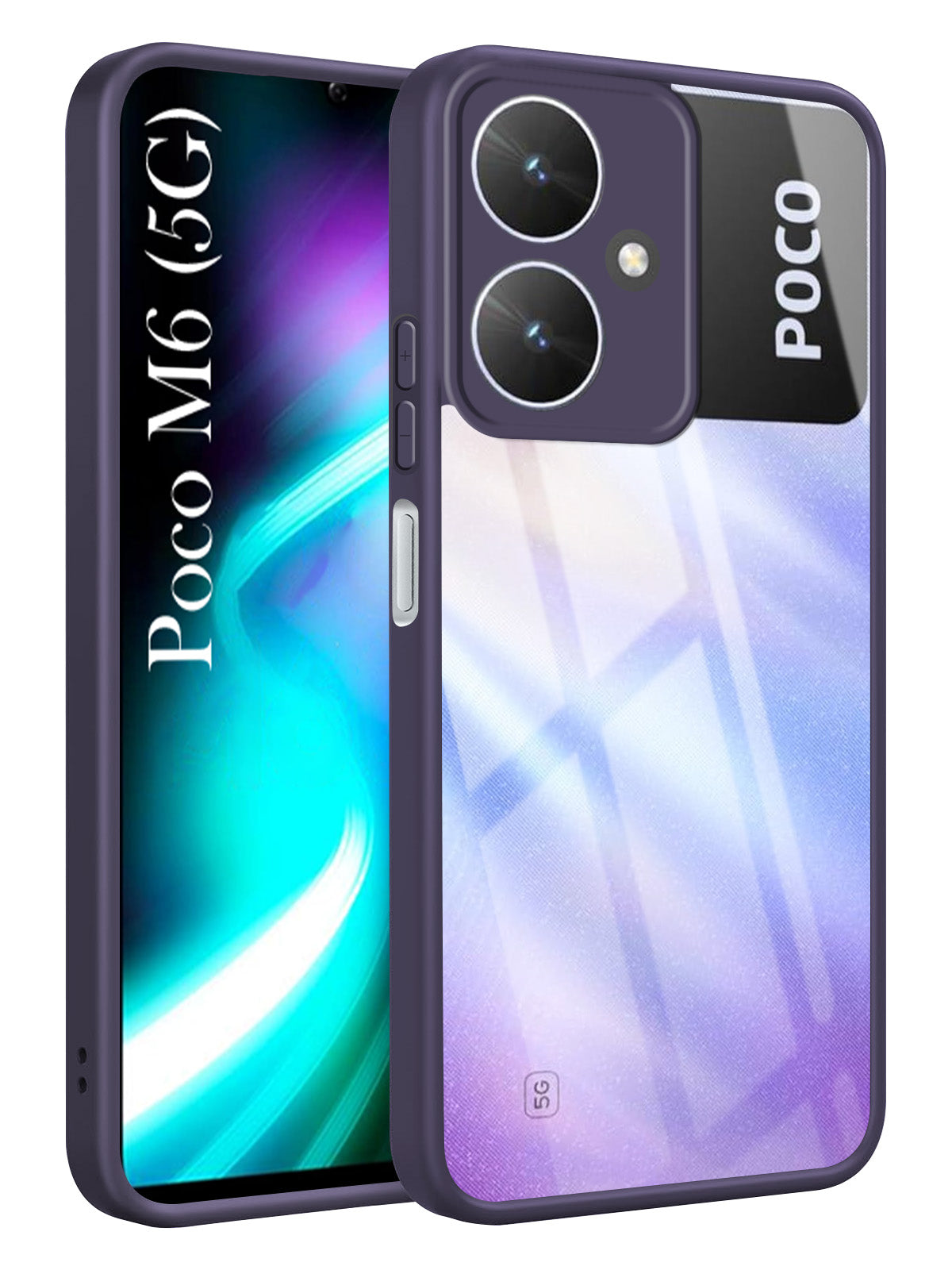 For Poco M6 5G Back Cover Case Ultra-Hybrid (Lifetime Anti Yellow | Anti Scratch | Crystal Clear Shockproof)