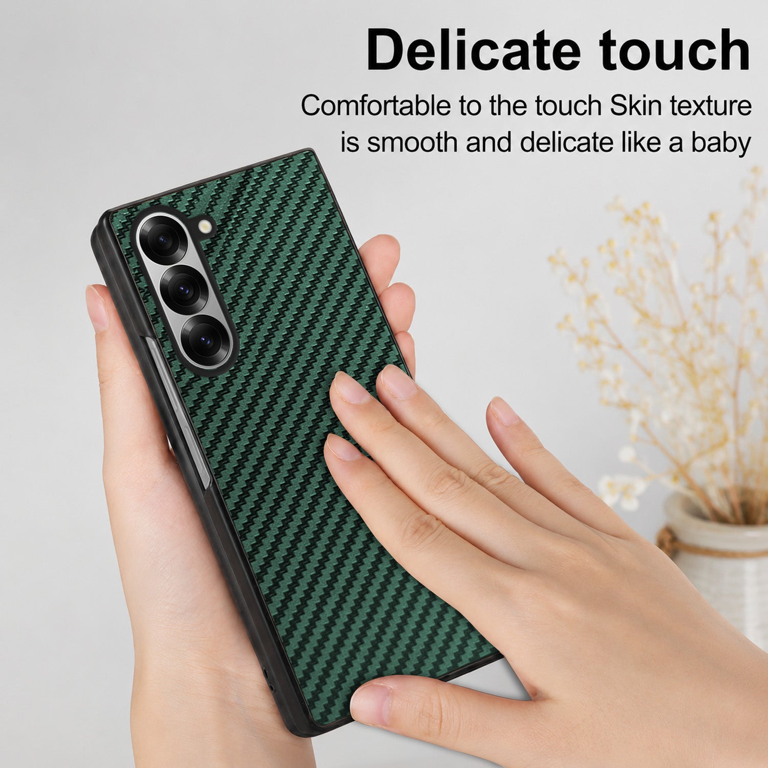 For Samsung Galaxy Z Fold 6 5G Back Flip Case Cover (Craft Printed Design | Hybrid Texture | Inside Microfiber Cloth)