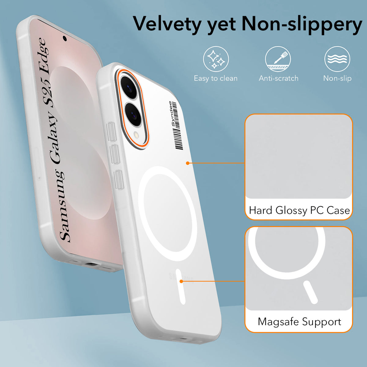 For Samsung Galaxy S25 Edge Back Cover Case (Soft Touch | Camera Bump Protection | MagSafe Compatible | Matte Finish)
