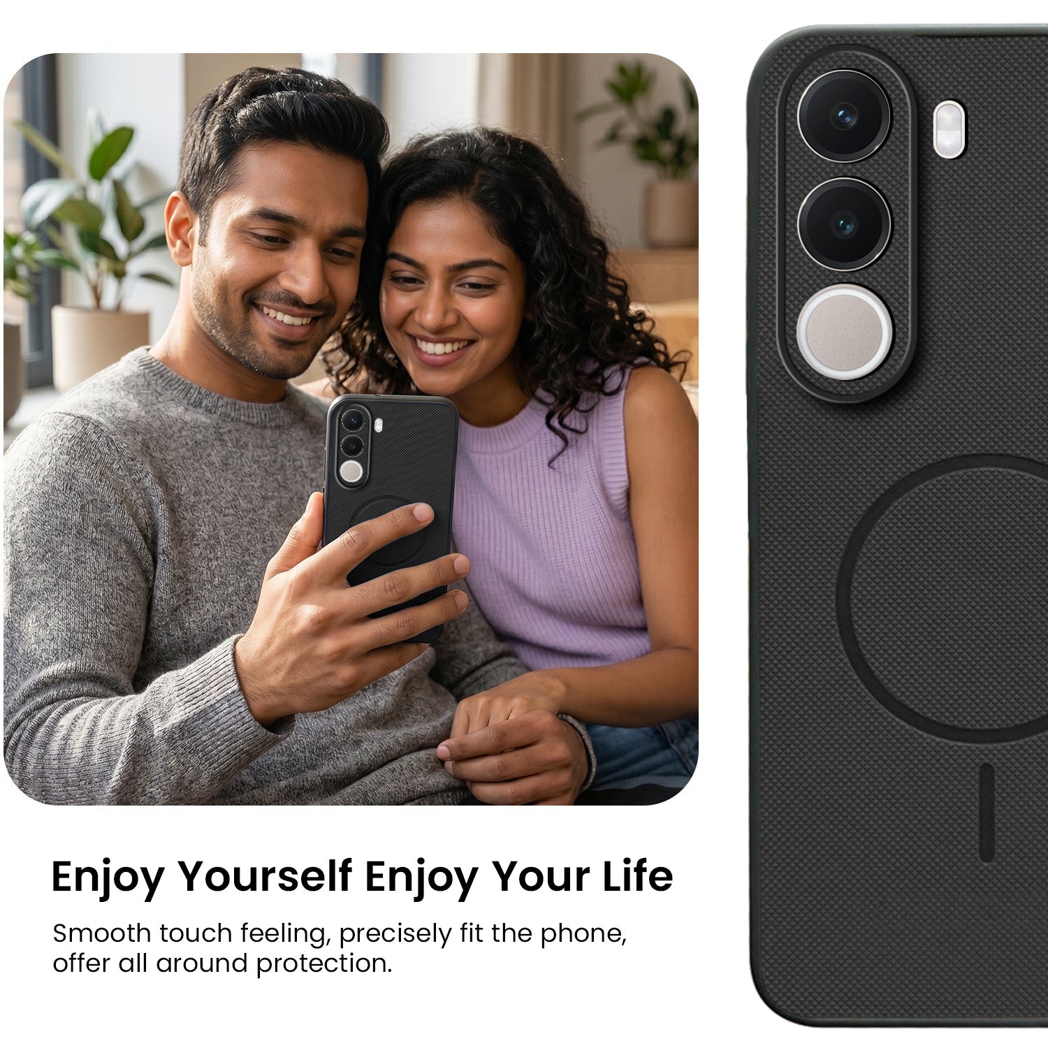 For Realme C100X Back Cover Case PU Leather (Texture Grip Design | Professional Minimalist | Camera Protection | Soft and Flexible)
