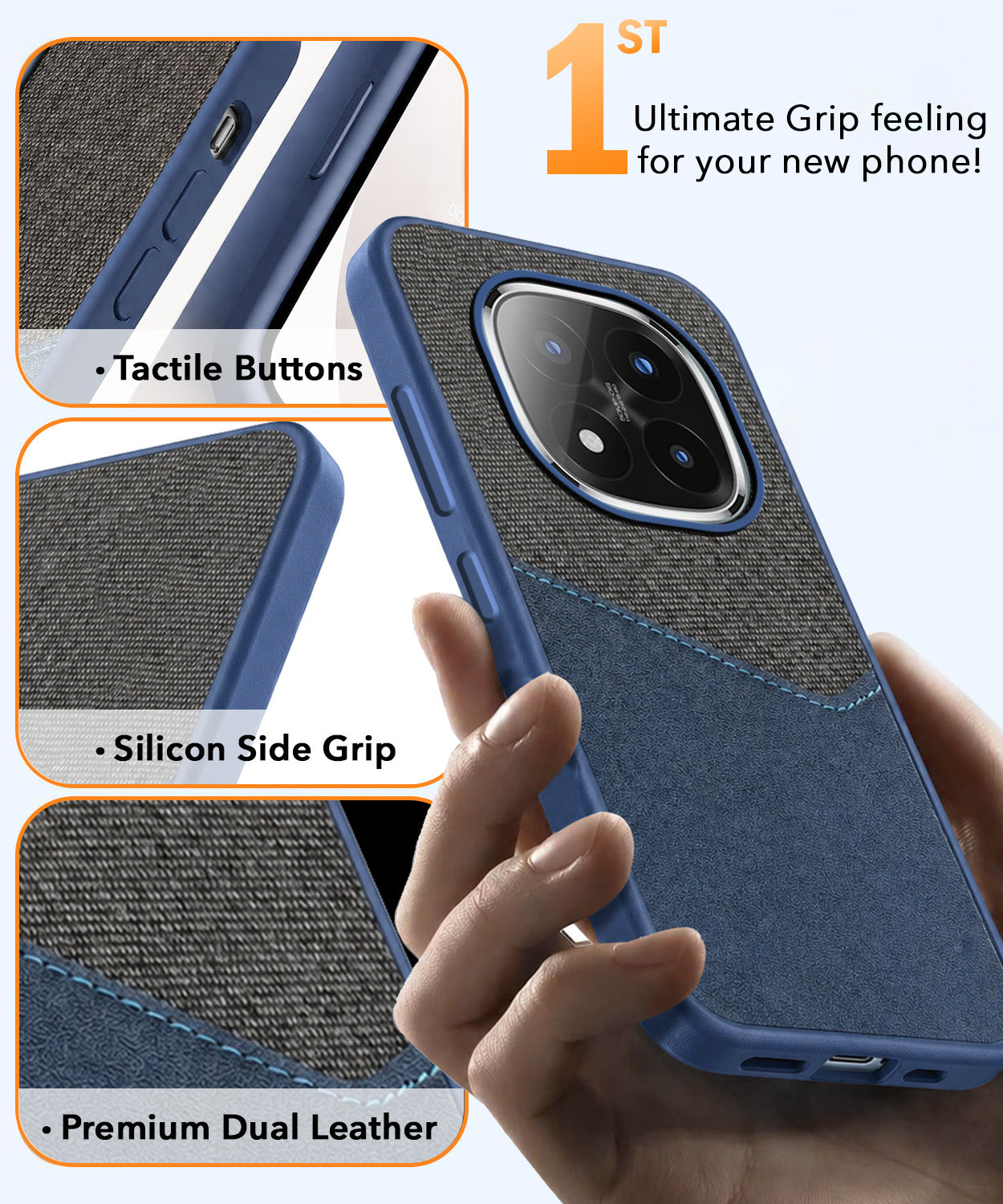 For Redmi Note 14 Pro Plus Back Cover Case (Dual PU Leather Stitch | Professional Minimalist | Soft and Flexible)