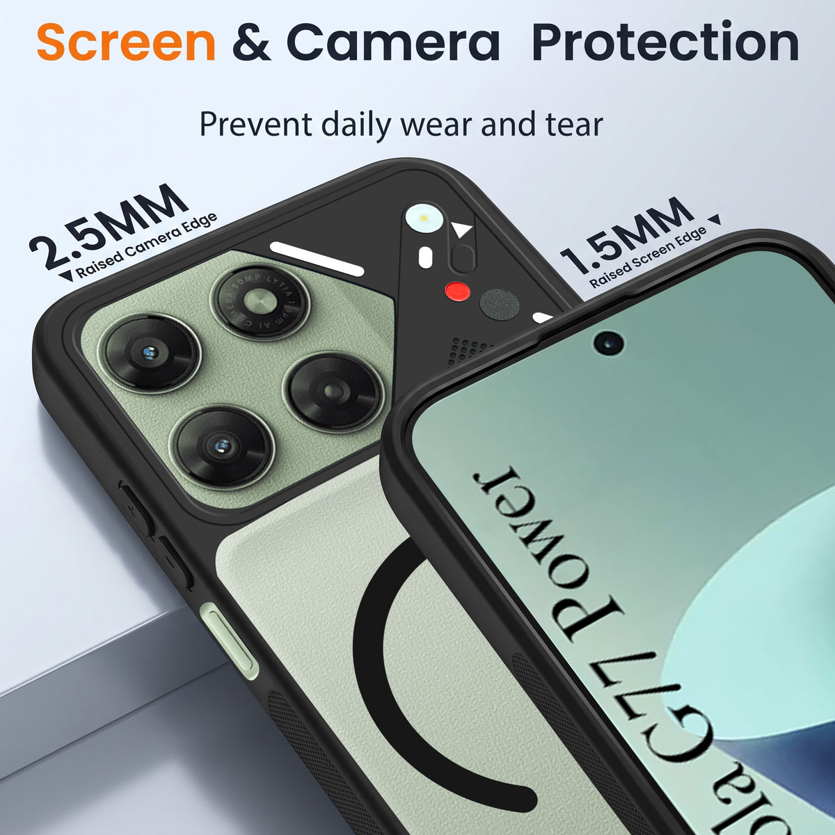 For Motorola Moto G77 Power Back Cover Case Lifetime Anti-Yellow Clear (Camera Protection | Side Grip | Wireless MagSafe Compatible)
