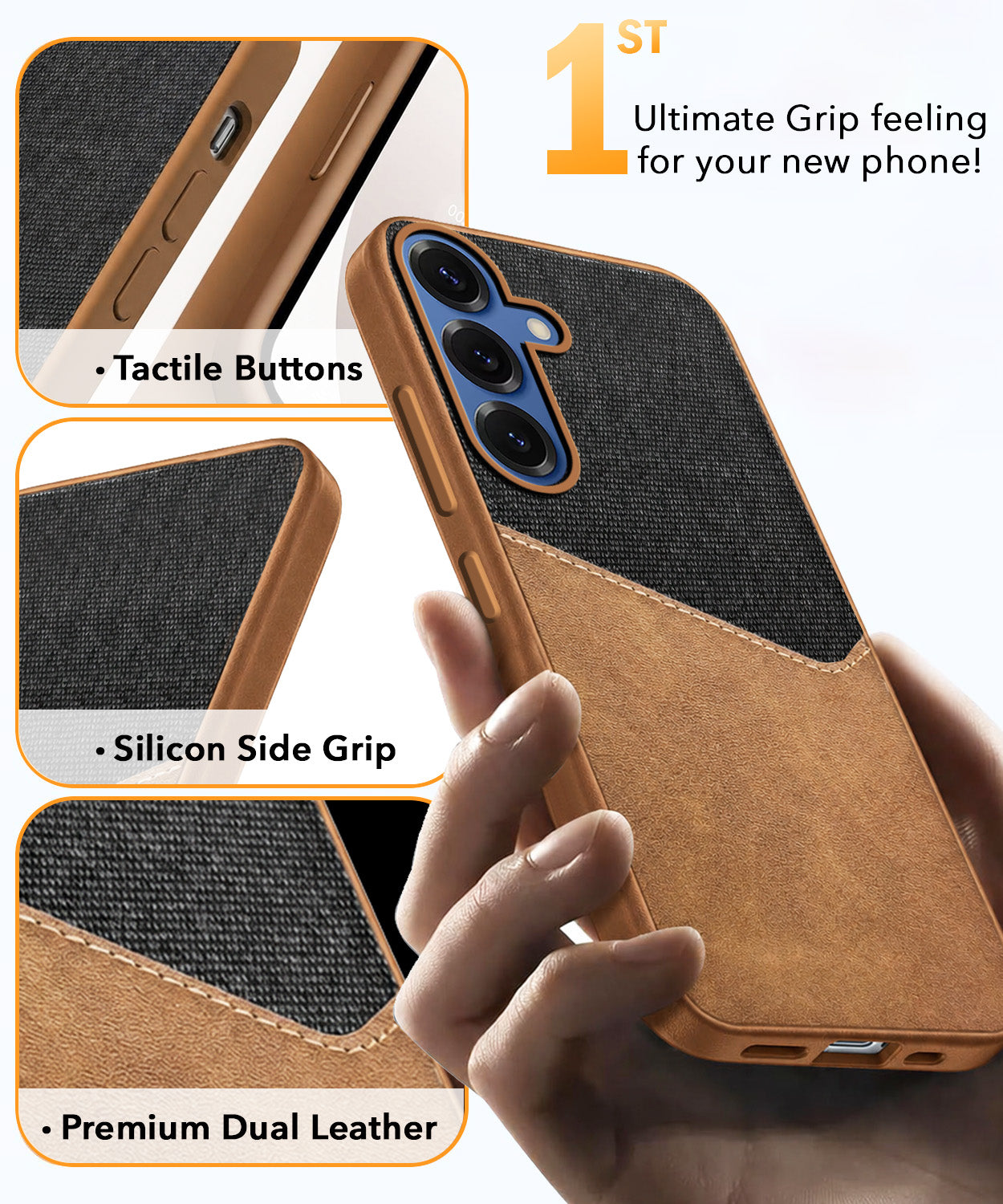 For Samsung Galaxy S25 Back Cover Case (Dual PU Leather Stitch | Professional Minimalist | Soft and Flexible)