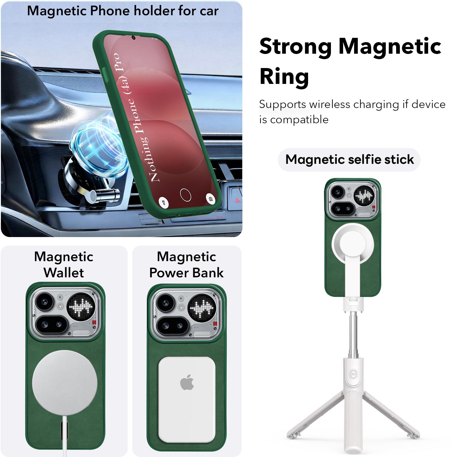 For Nothing Phone 4A Pro 5G Back Cover Case Leather Finish (MagSafe Compatible Wireless Charging | Soft Touch | Camera Bump Protection)