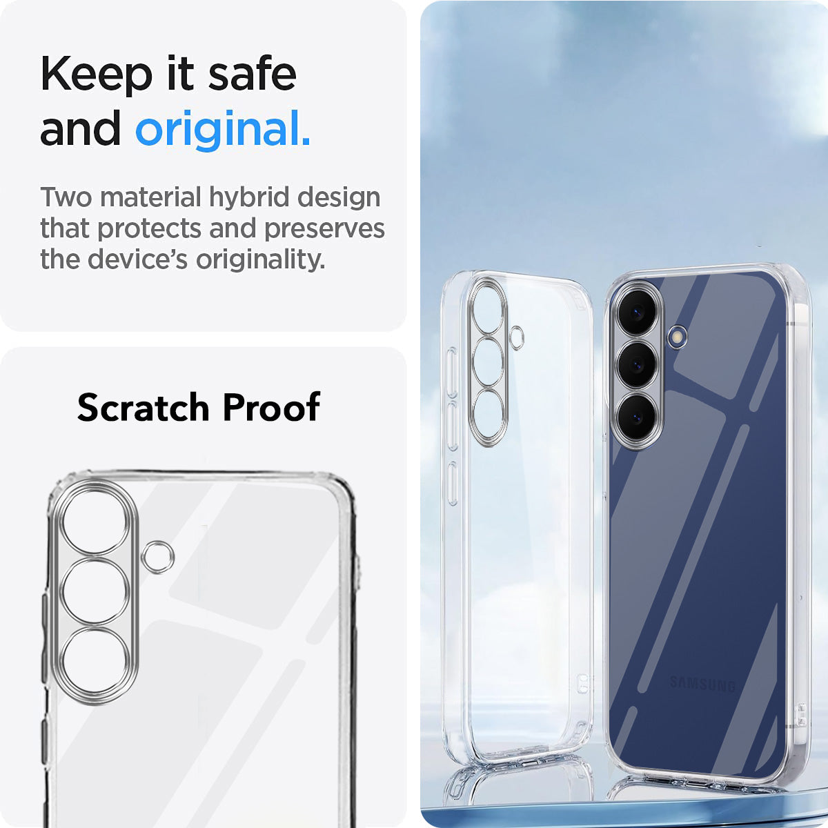 For Samsung Galaxy S25 FE Back Cover Case Silicone (Clear Shockproof Case with Camera Protection | Soft and Flexible | Transparent)