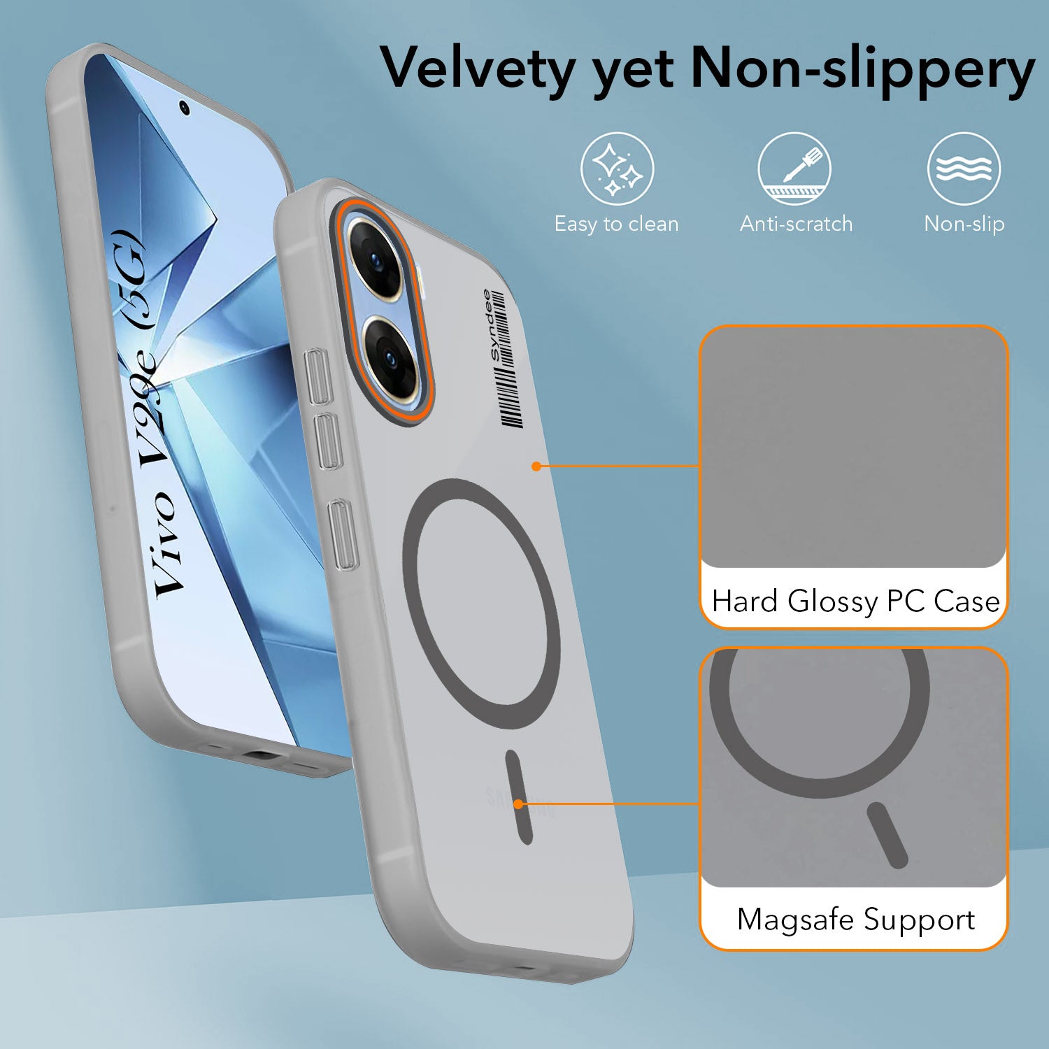 For Vivo V29e 5G Back Cover Case (Soft Touch | Camera Bump Protection | MagSafe Compatible | Matte Finish)