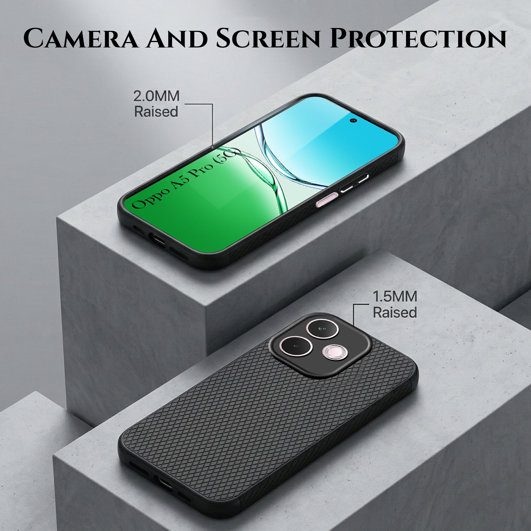 For Oppo A5 Pro Combo with Back Cover and 9H Tempered Glass (Liquid Silicone | Camera Protection | Oleophobic Coating Screen Glass)