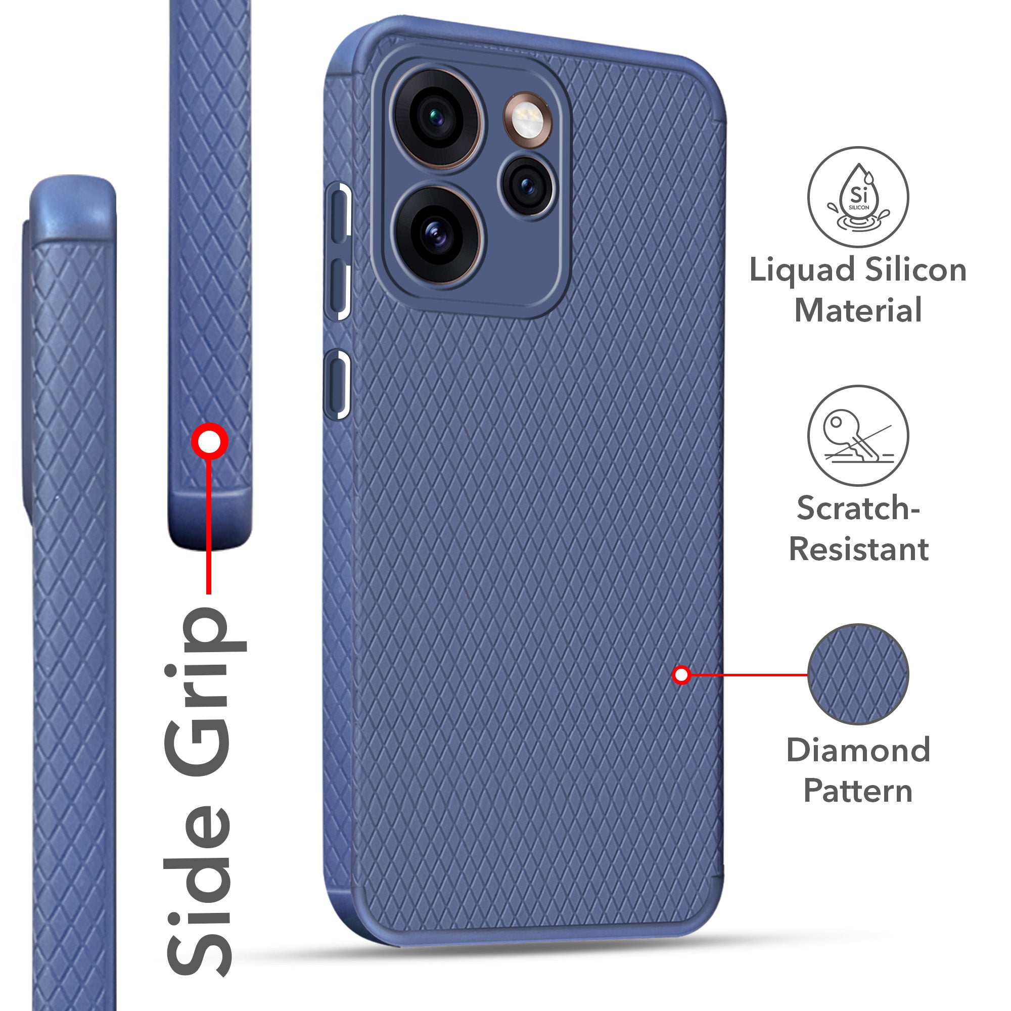 For Oppo Reno15 Pro 5G | Oppo Reno 15 Pro 5G Back Cover Case Liquid Silicone (Camera Protection | Side Grip Texture | Soft and Flexible)