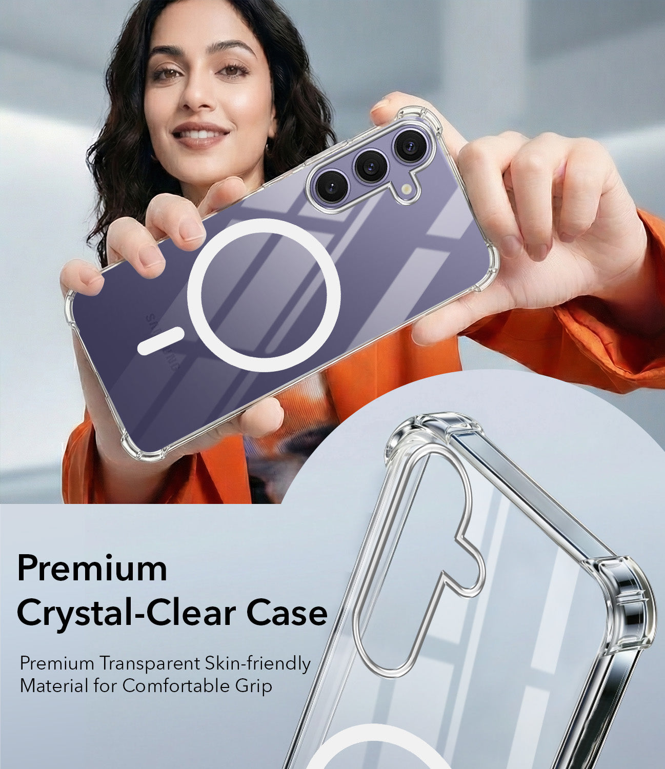 For Samsung Galaxy S24 Plus Back Cover Shockproof Crystal-Clear (Magsafe Wireless Support | Drop & Camera Protection | Hard Polycarbonate)