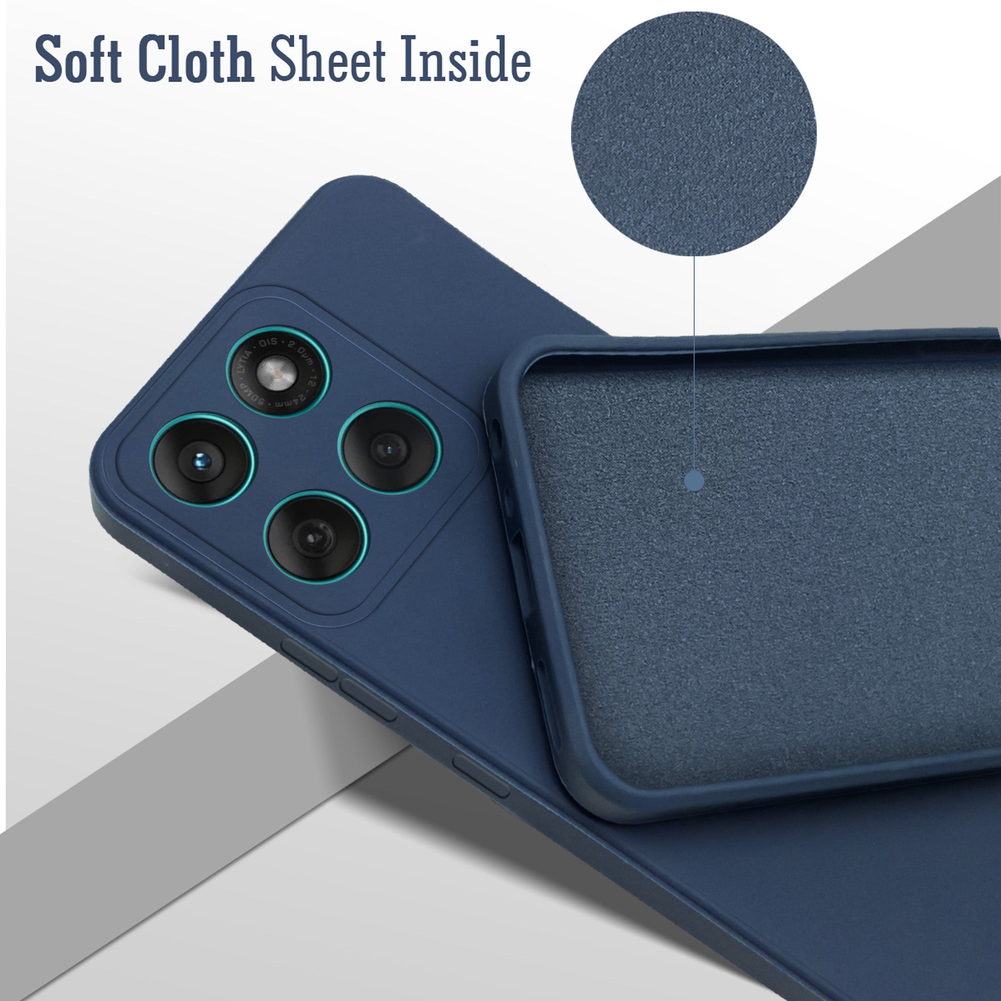For Motorola Moto Edge 60 Fusion Back Cover Case (Matte Finish Silicone with Inside Fiber cloth)