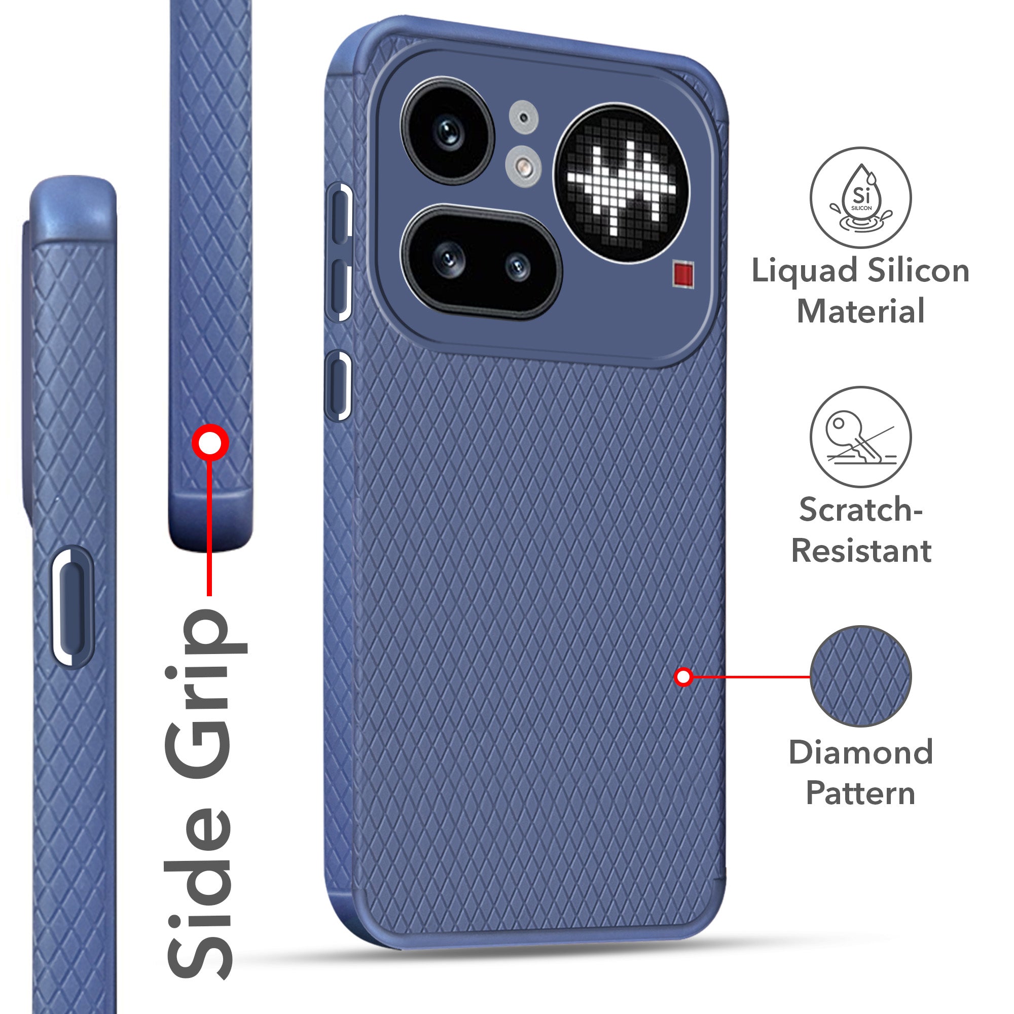 For Nothing Phone 4A Pro 5G Back Cover Case Liquid Silicone (Camera Protection | Side Grip Texture | Soft and Flexible)