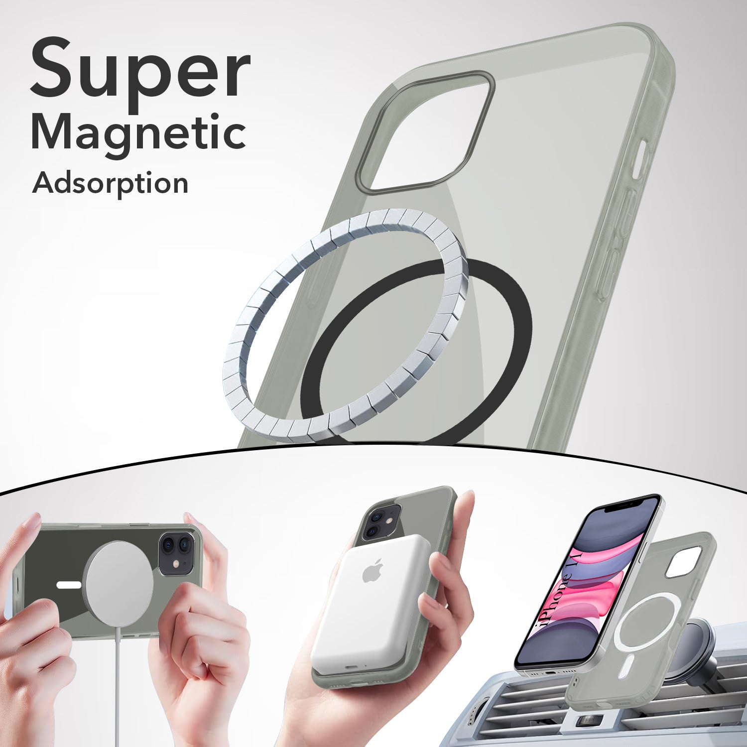 For Apple iPhone 11 Back Case Cover Lifetime Anti-Yellow MagSafe Compatible Clear (Sleek Hard Crystal | Camera Protection and Shockproof)