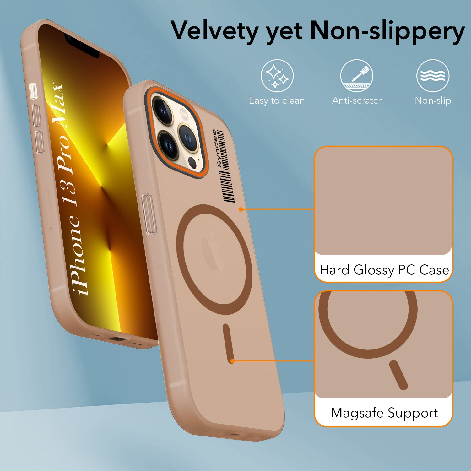 For Apple iPhone 13 Pro Max Back Cover Case  (Soft Touch | Camera Bump Protection | MagSafe Compatible | Matte Finish)