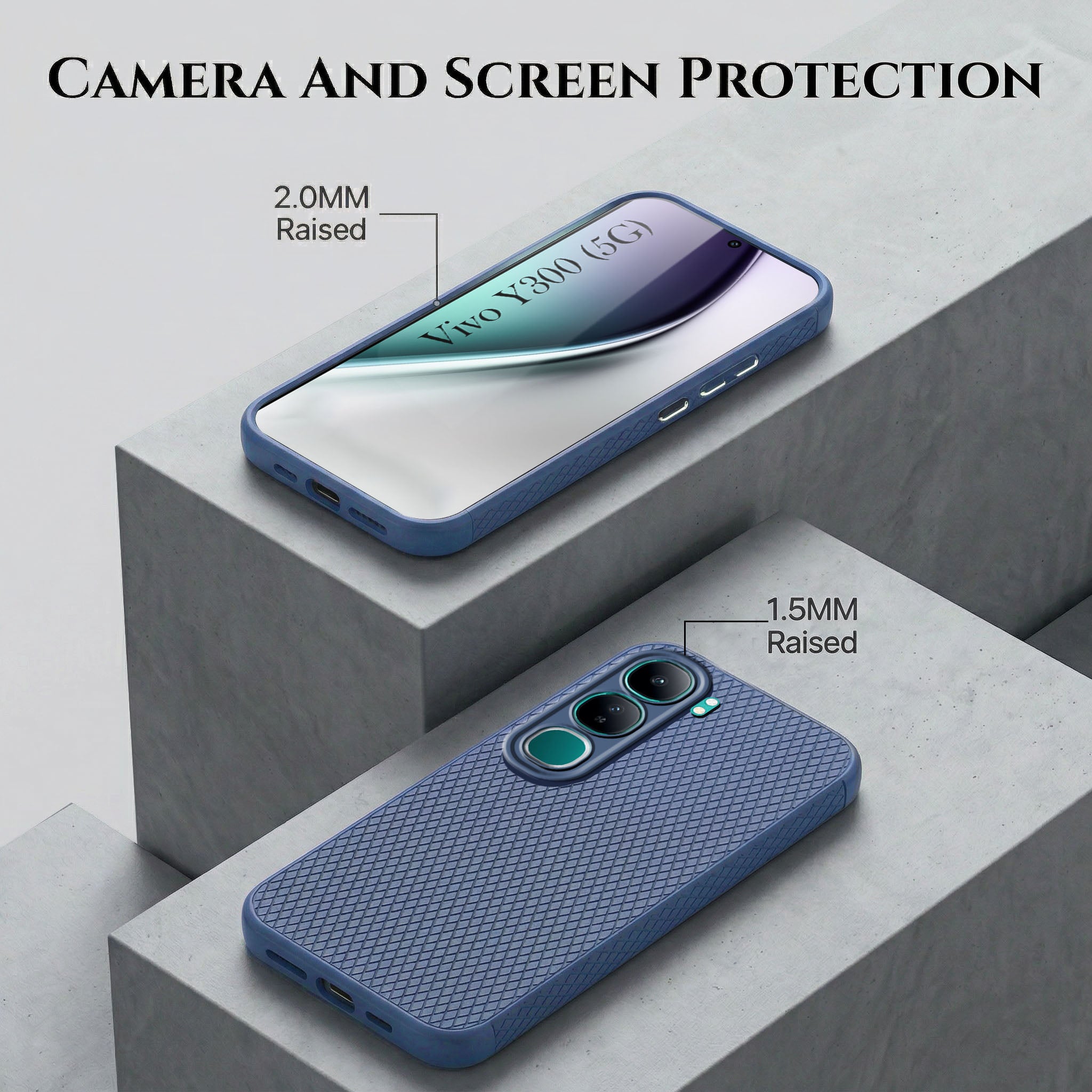 For Vivo Y300 Combo with Back Cover and 9H Tempered Glass (Liquid Silicone | Camera Protection | Oleophobic Coating Screen Glass)