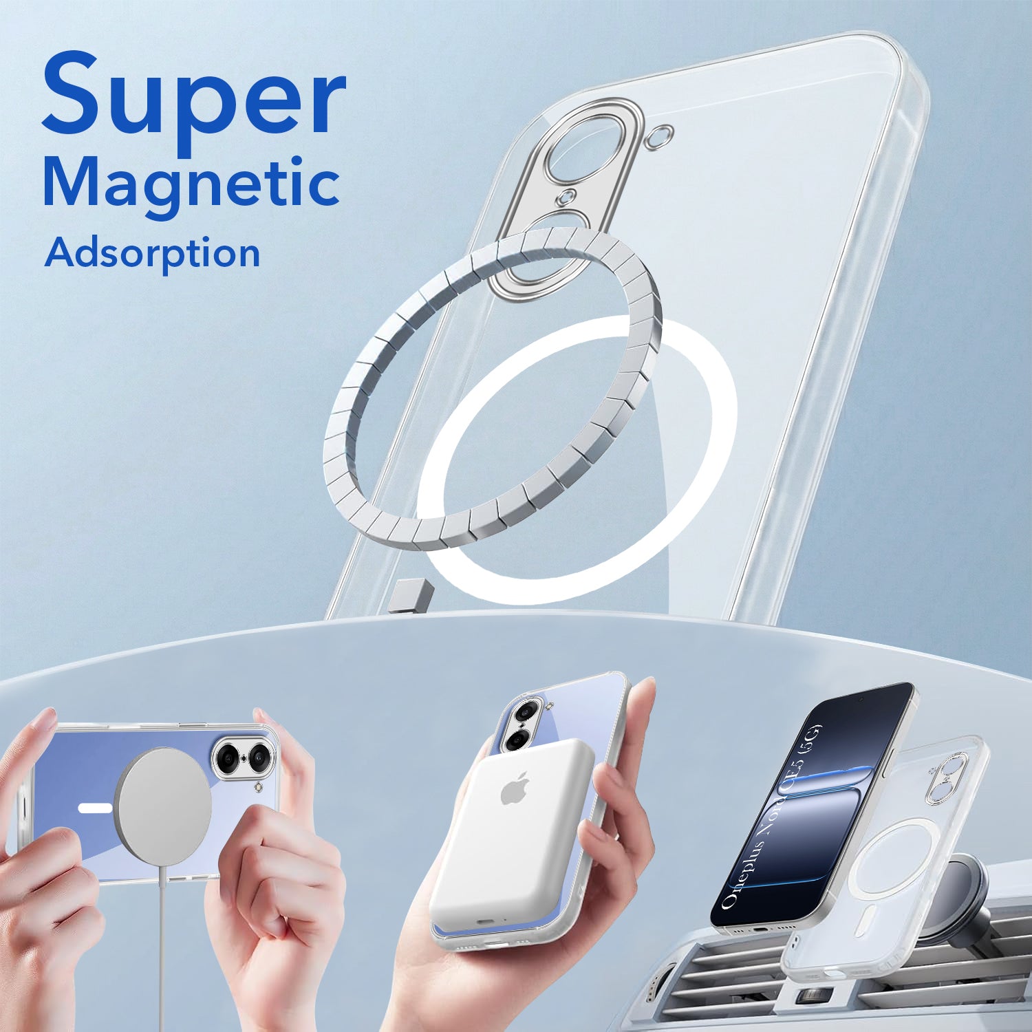 For Oneplus Nord CE 5 Back Cover Case Lifetime Anti-Yellow MagSafe Compatible Clear (Sleek Hard Crystal | Shockproof and Camera Protection)