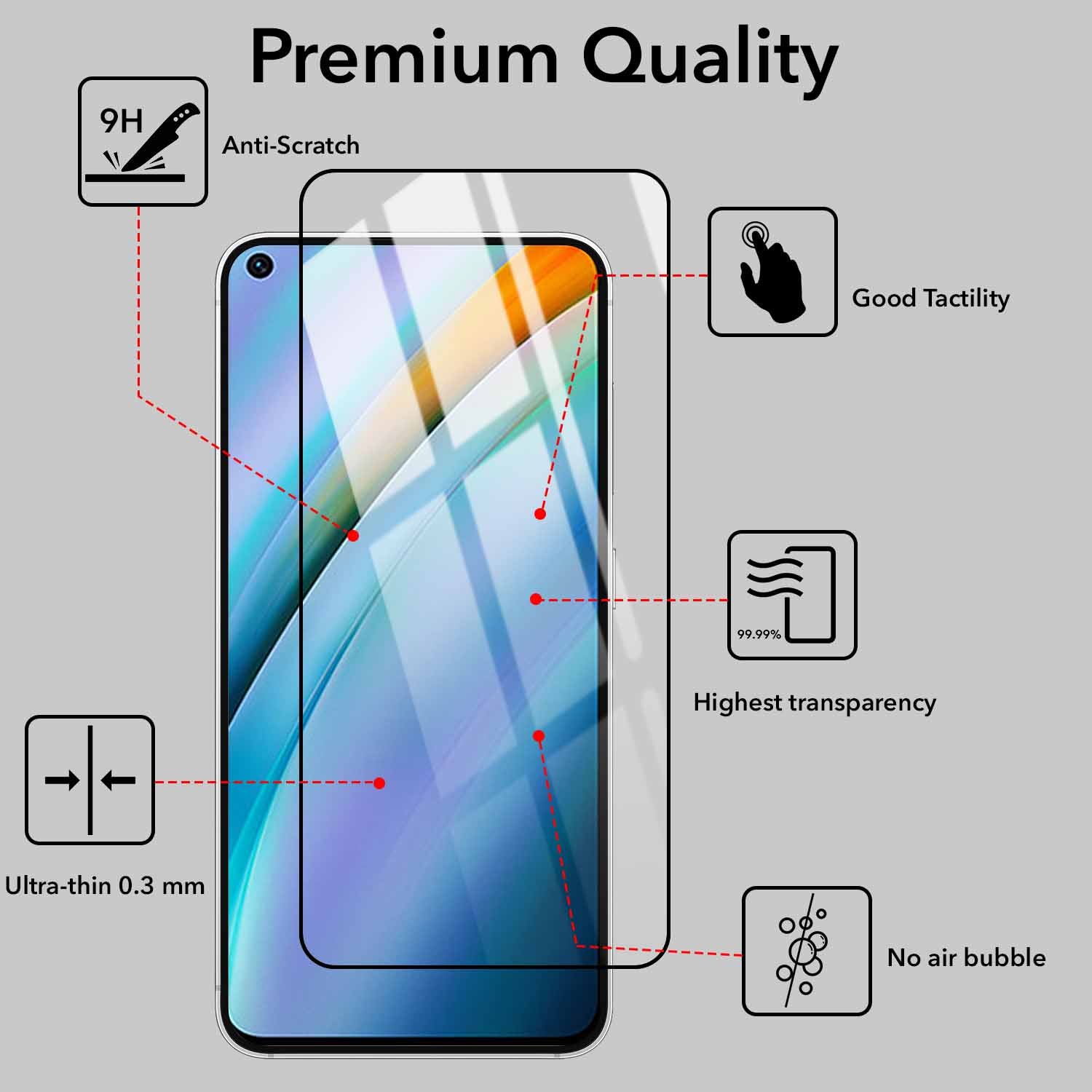 (Pack of 2) Tempered Glass For Oppo K10 4G Military-Grade Gorilla Screen Protector With Installation Kit | Shatterproof, Full Coverage, HD Clear, Scratch Resistant