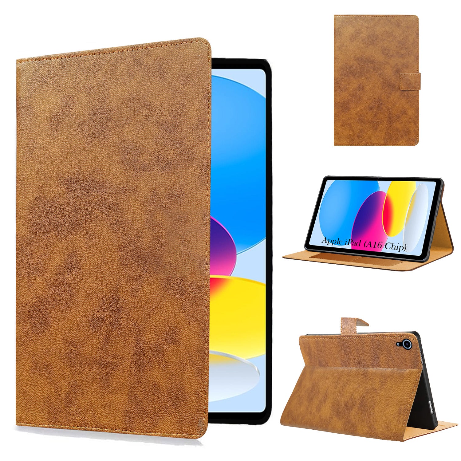 For Apple iPad A16 11 Inch Flip Cover Folio Cover (PU Leather | Multi-Angle Smart Stand | Card Storage Slots | Silicone Back Pouch)